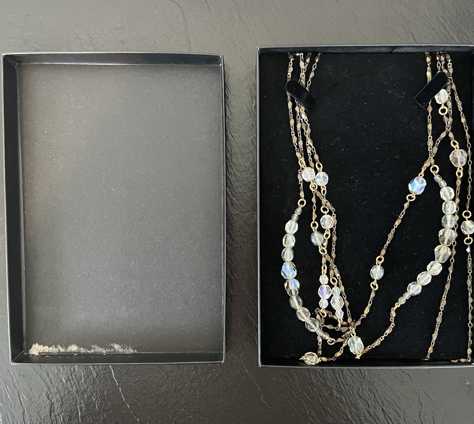 Susanna Galanis Bronze Crystal Four Strand Necklace