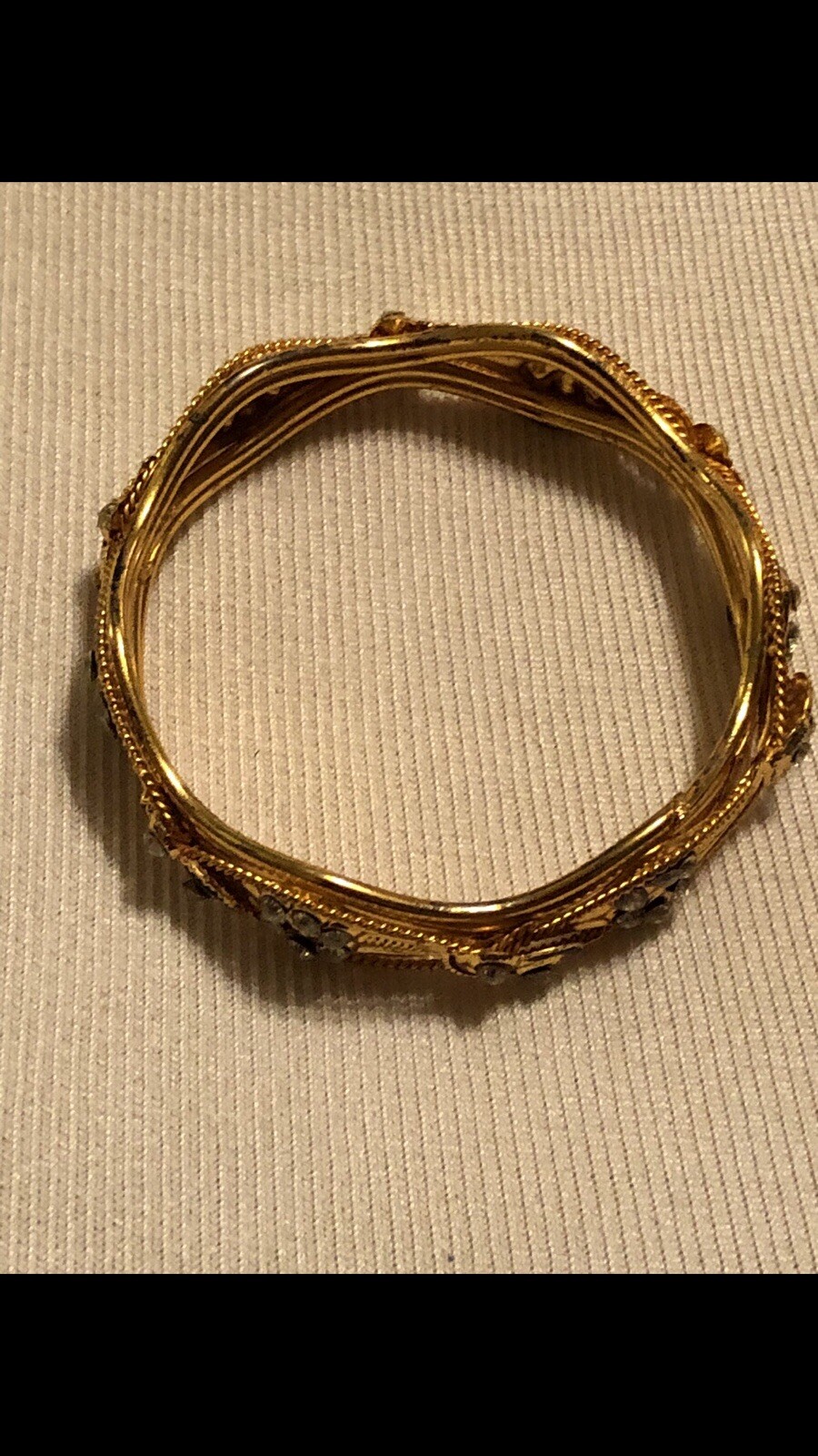 Woman’s Rhinestone Bangle From India Measuring 2 1/4 Inch’s Across