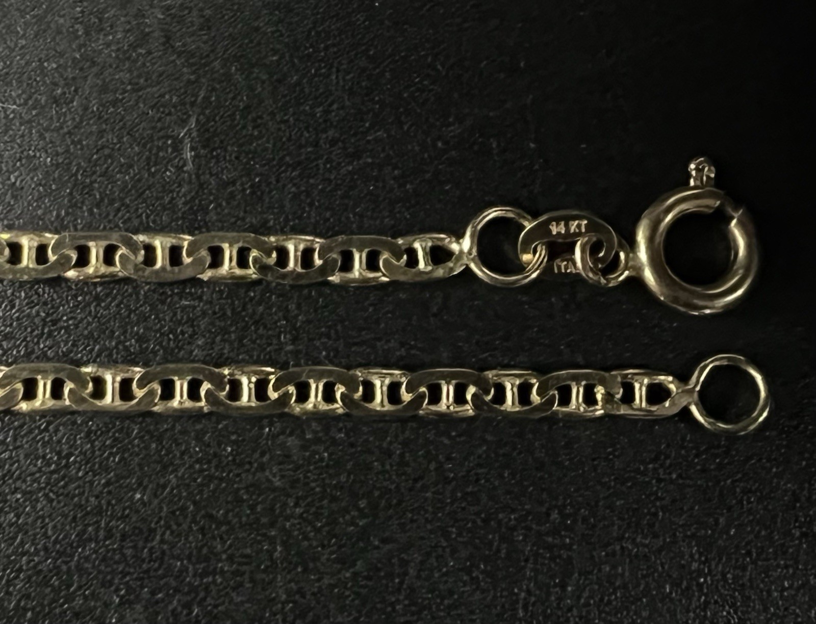 24” 14K Solid Yellow Gold Anchor/Mariner Chain 6.93g | 2.2mm | Italy | Lobster |