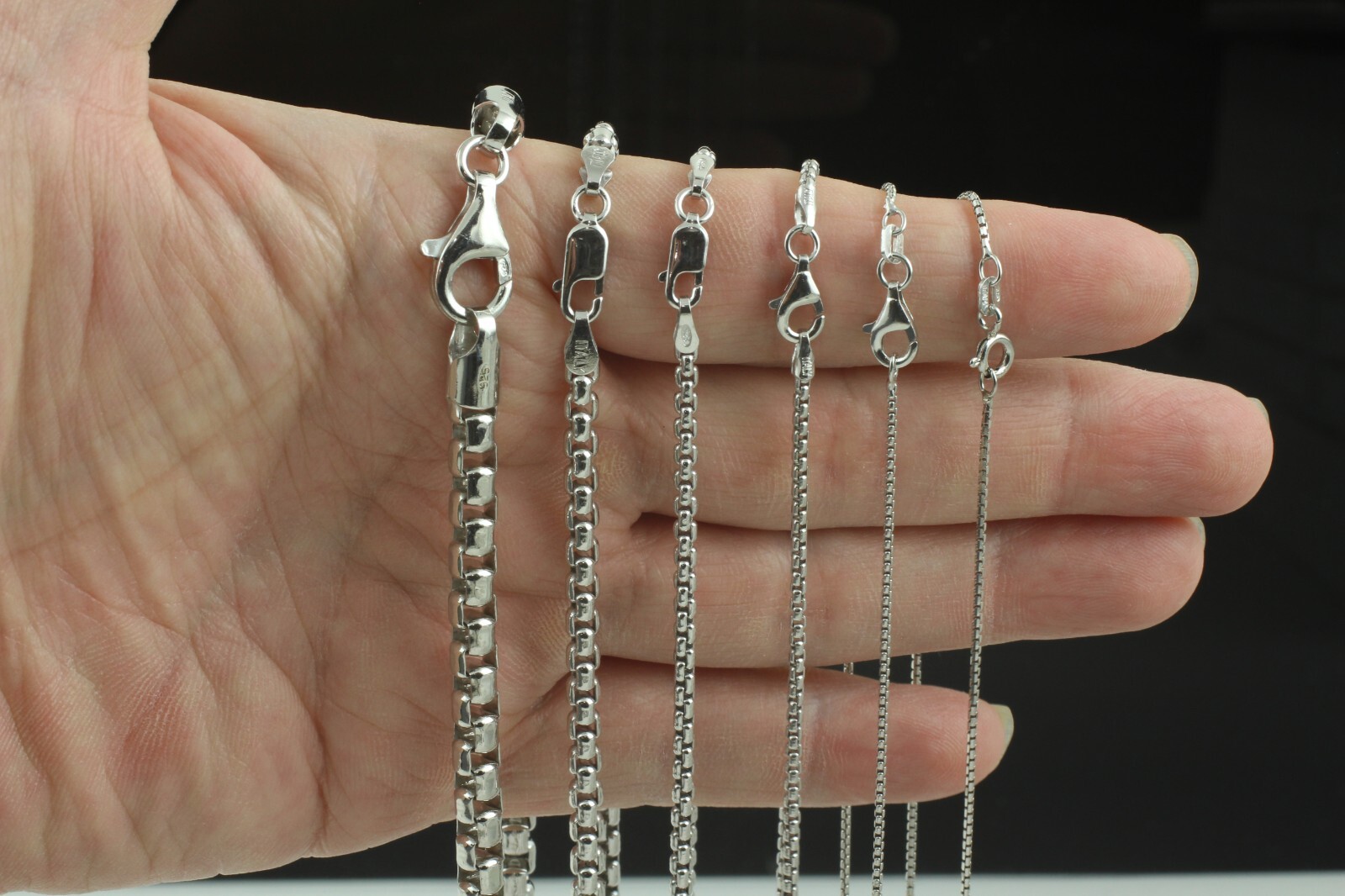 Guaranteed 925 Sterling Silver Rhodium Plated Round Box Chain Necklace 1mm-5mm