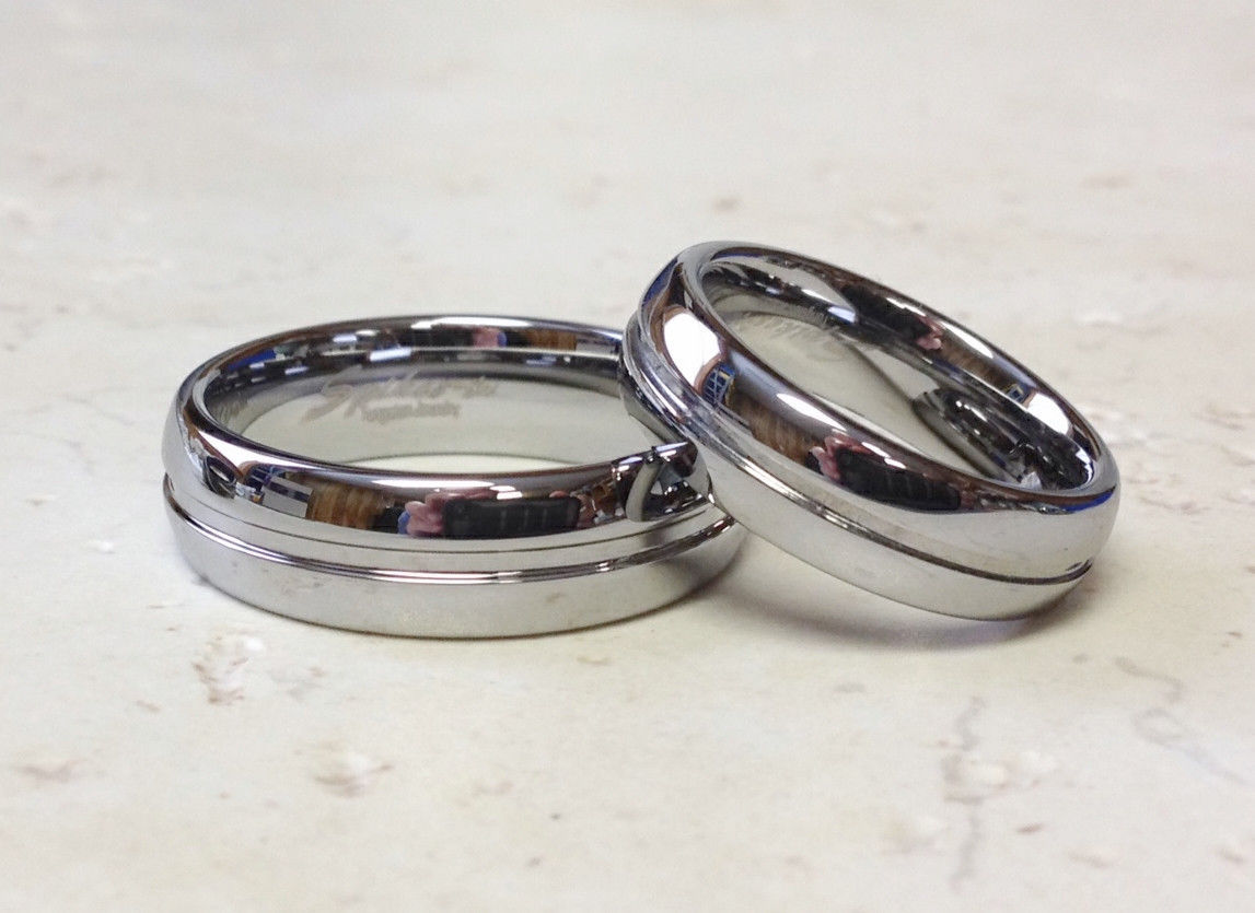 Tungsten Carbide Ring Center Groove Size 5,6,7,8,9,10,11,12,13 (f34)