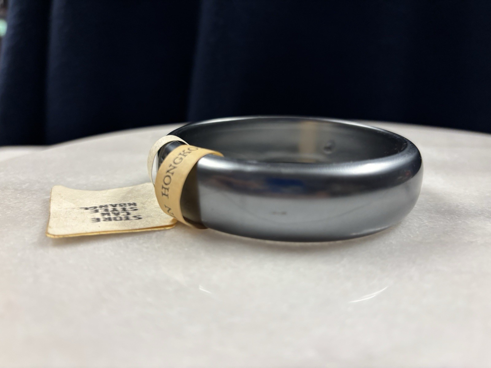 Black Bangle Appears Nephrite Jade With Tags