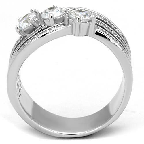 TK1683 – High polished (no plating) Stainless Steel Ring with AAA Grade CZ in