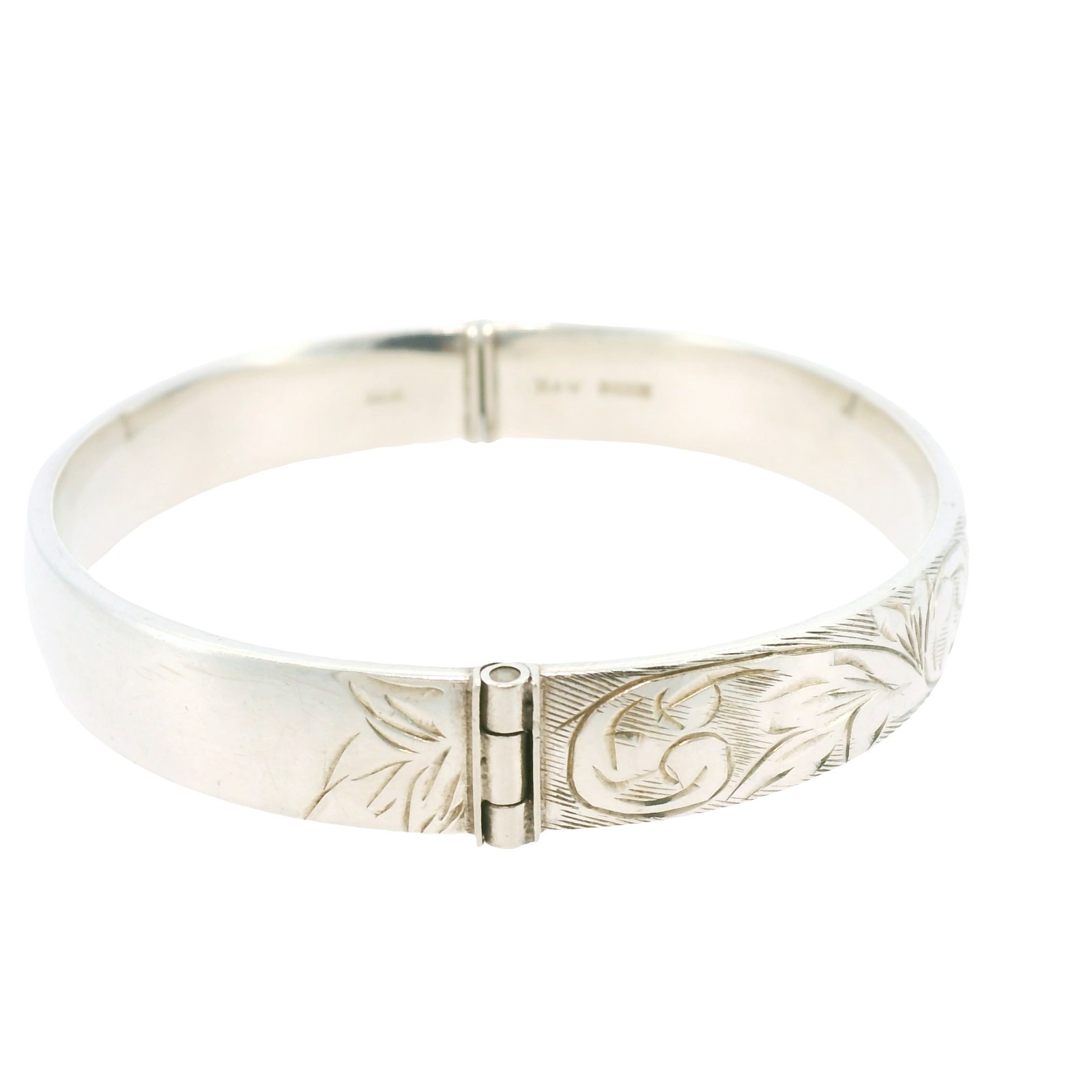 Elegant Vintage Silver Bangle – Birmingham 1971–72 – Push Button Expandable