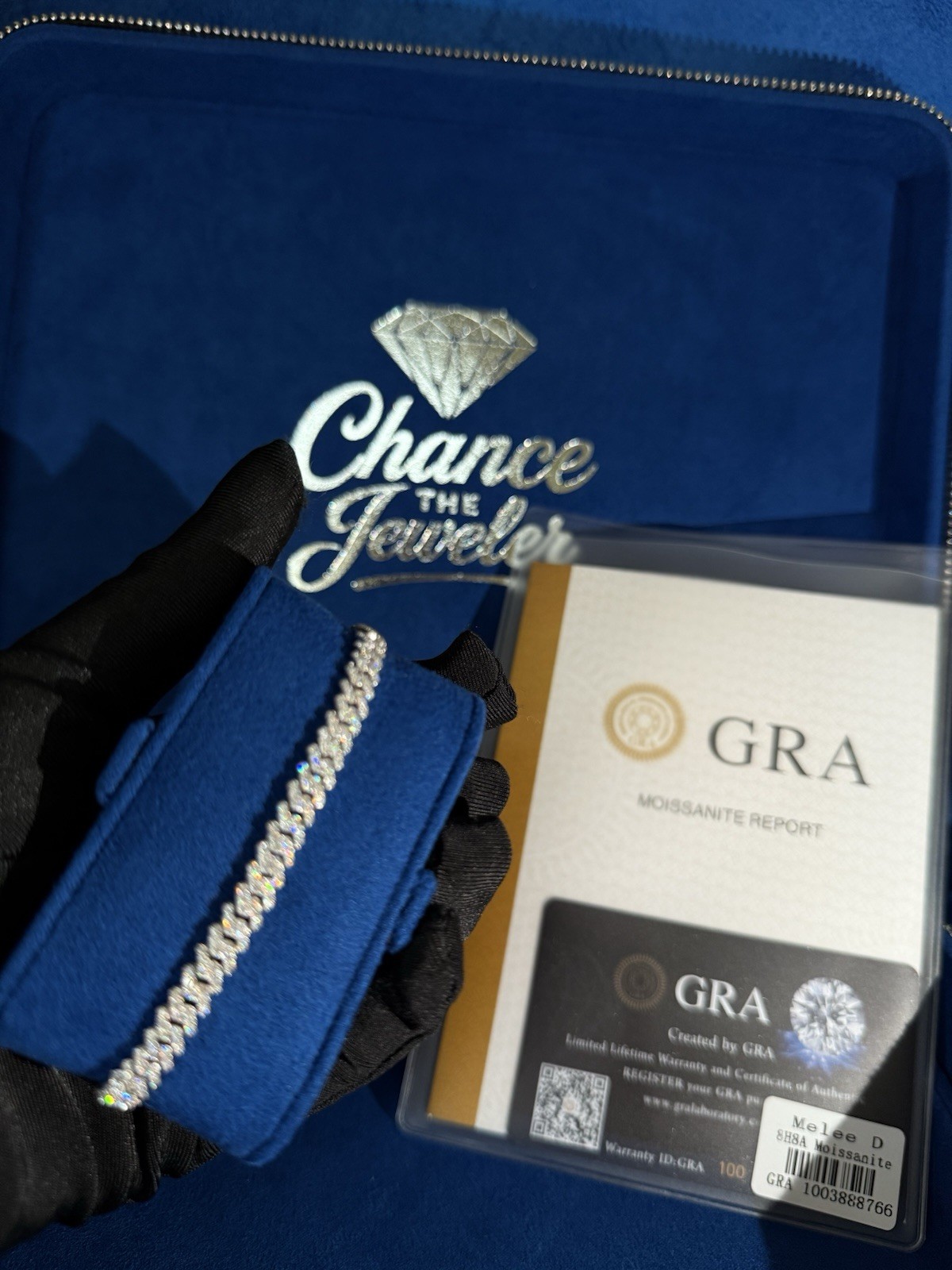 ✅Moissanite miami Prong Chain Iced 925 Silver bracelet