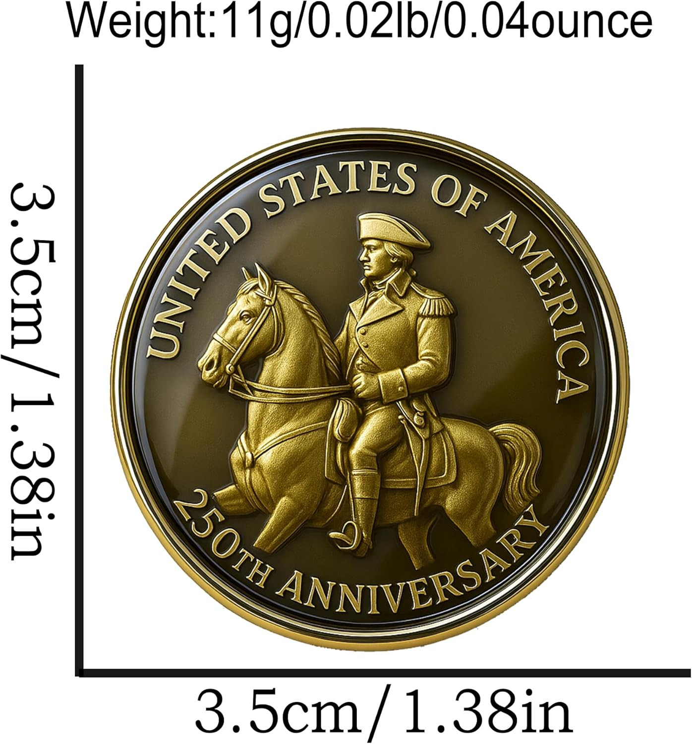 2 Pcs Washington USA 250Th Anniversary Commemoration Enamel Pins, America Birthd