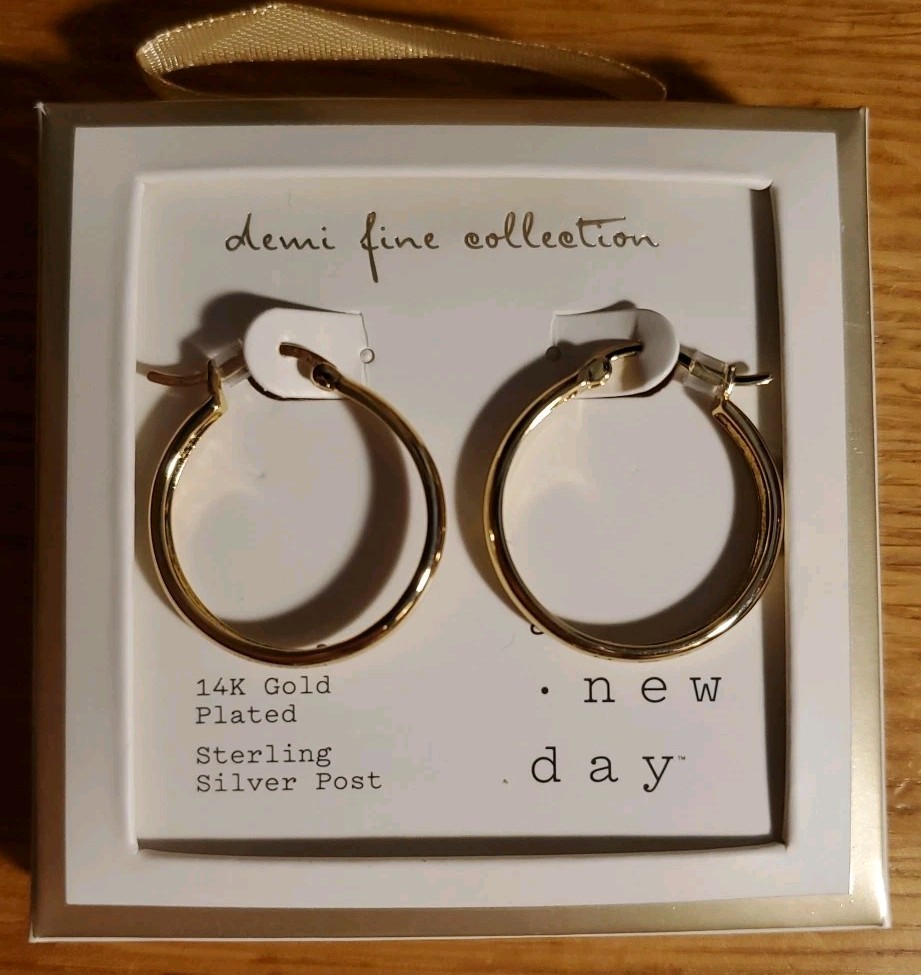 Target A New Day Earrings 14k Gold Plated Sterling Silver Post Nickel Free