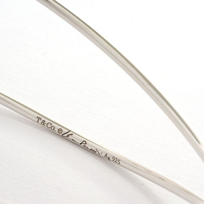 Tiffany & Co. Elsa Peretti Open Heart Bangle Bracelet Ag925 Silver 19.5cm