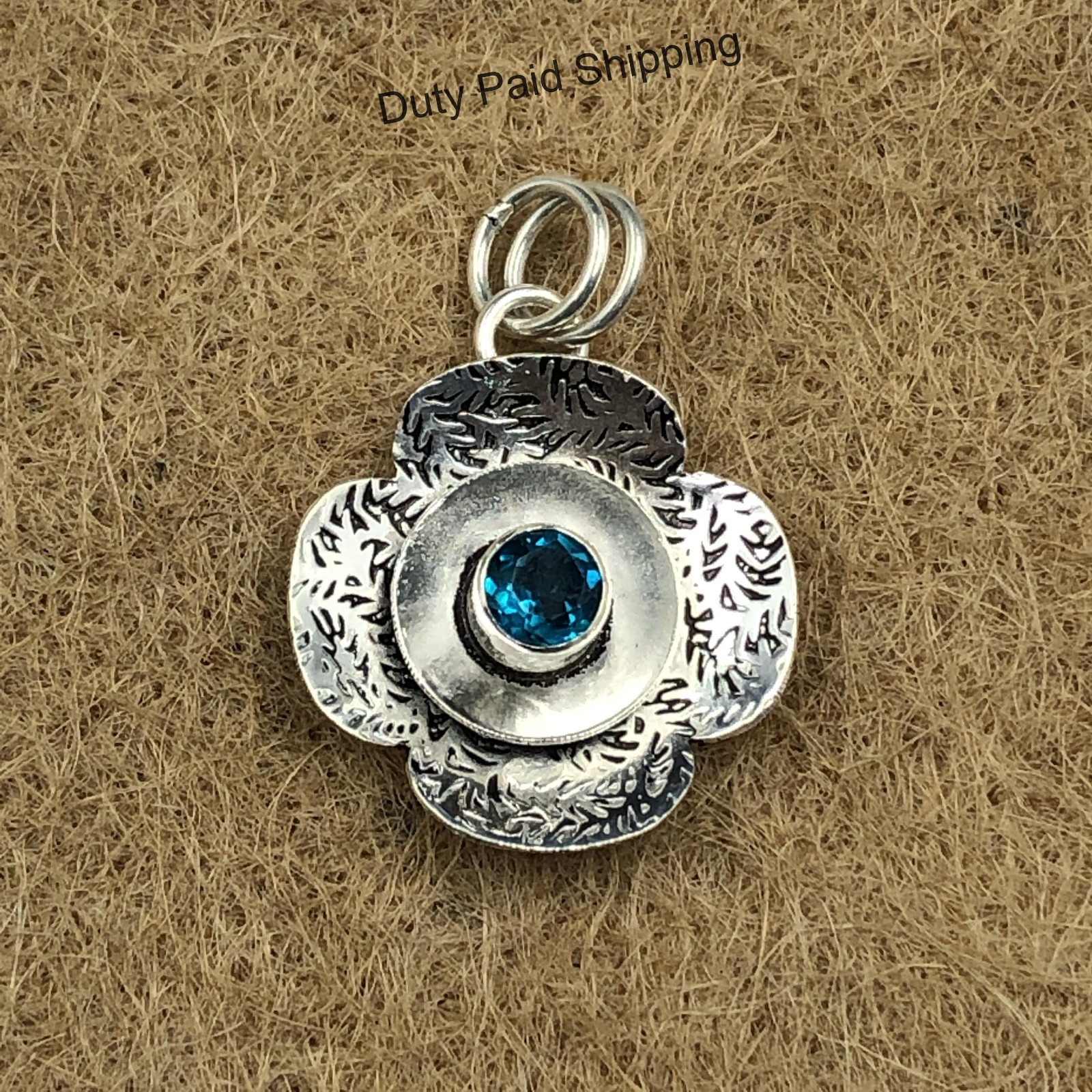 Halloween Deal 925 Silver Throat Chakra APATITE Stone Bezel Wife Pendant Jewelry