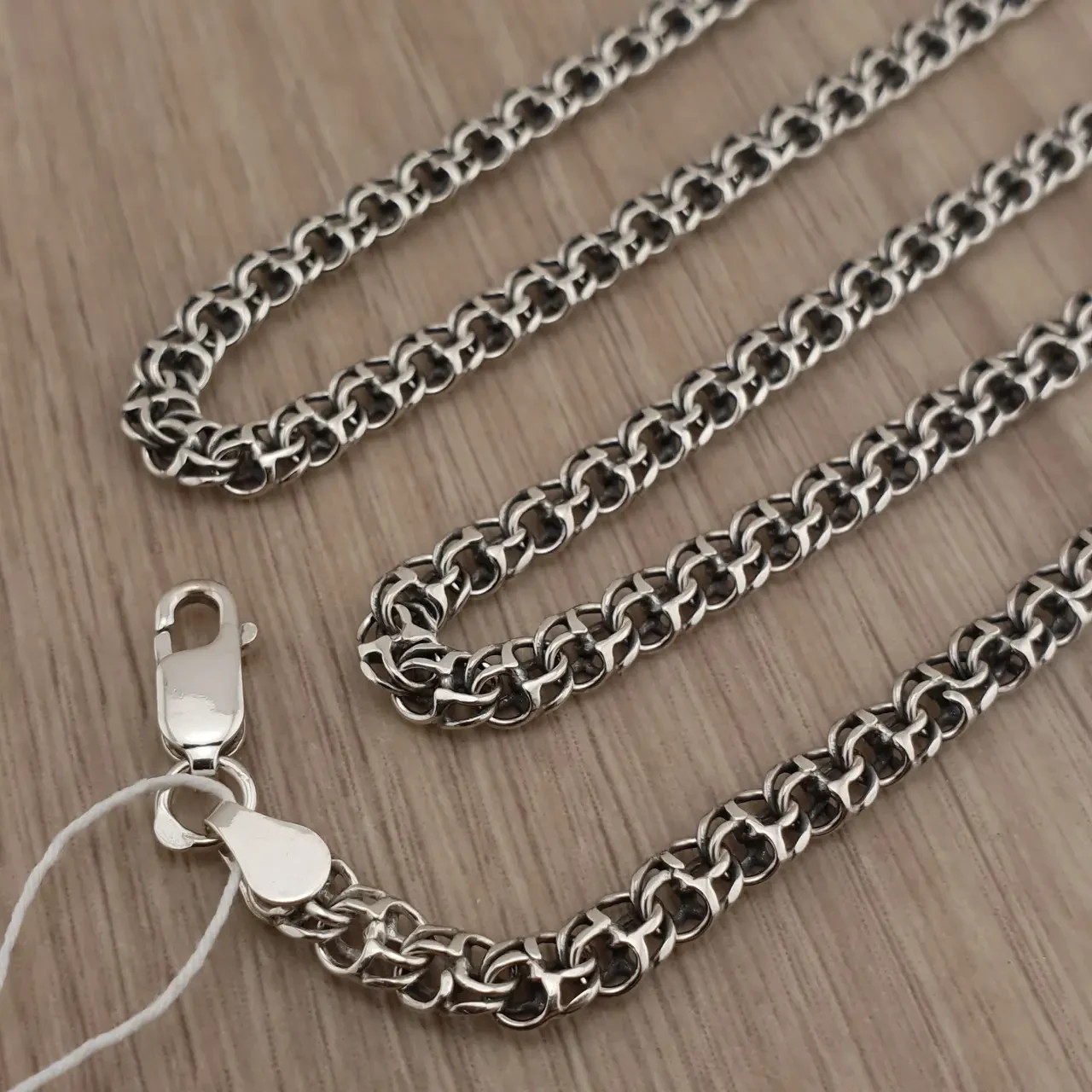 New Men’s Ukrainian Bismarck Chain Necklace 925 Sterling Silver Blackened 50cm