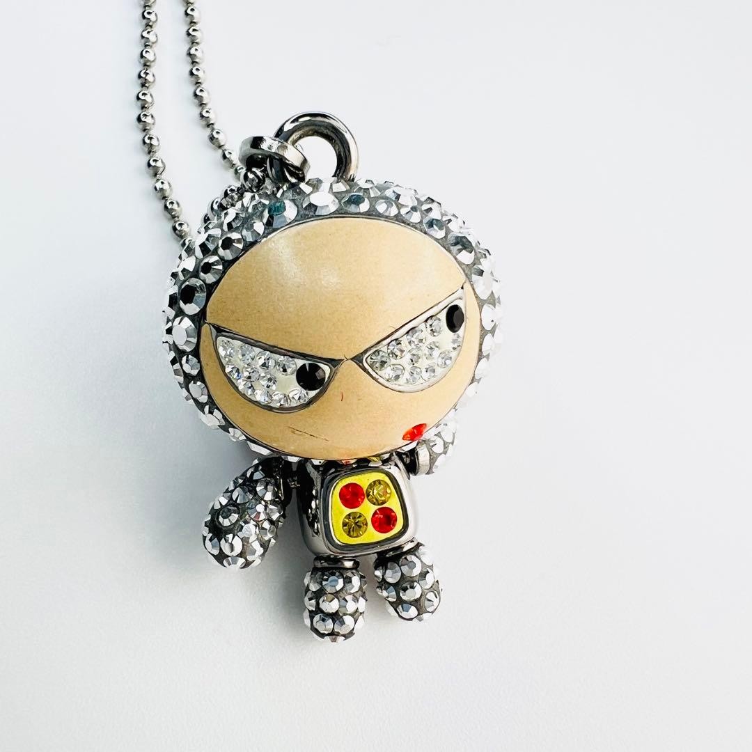 Swarovski Eliot Squirrel Robot Necklace Silver Crystal 90cm No Box Used Japan