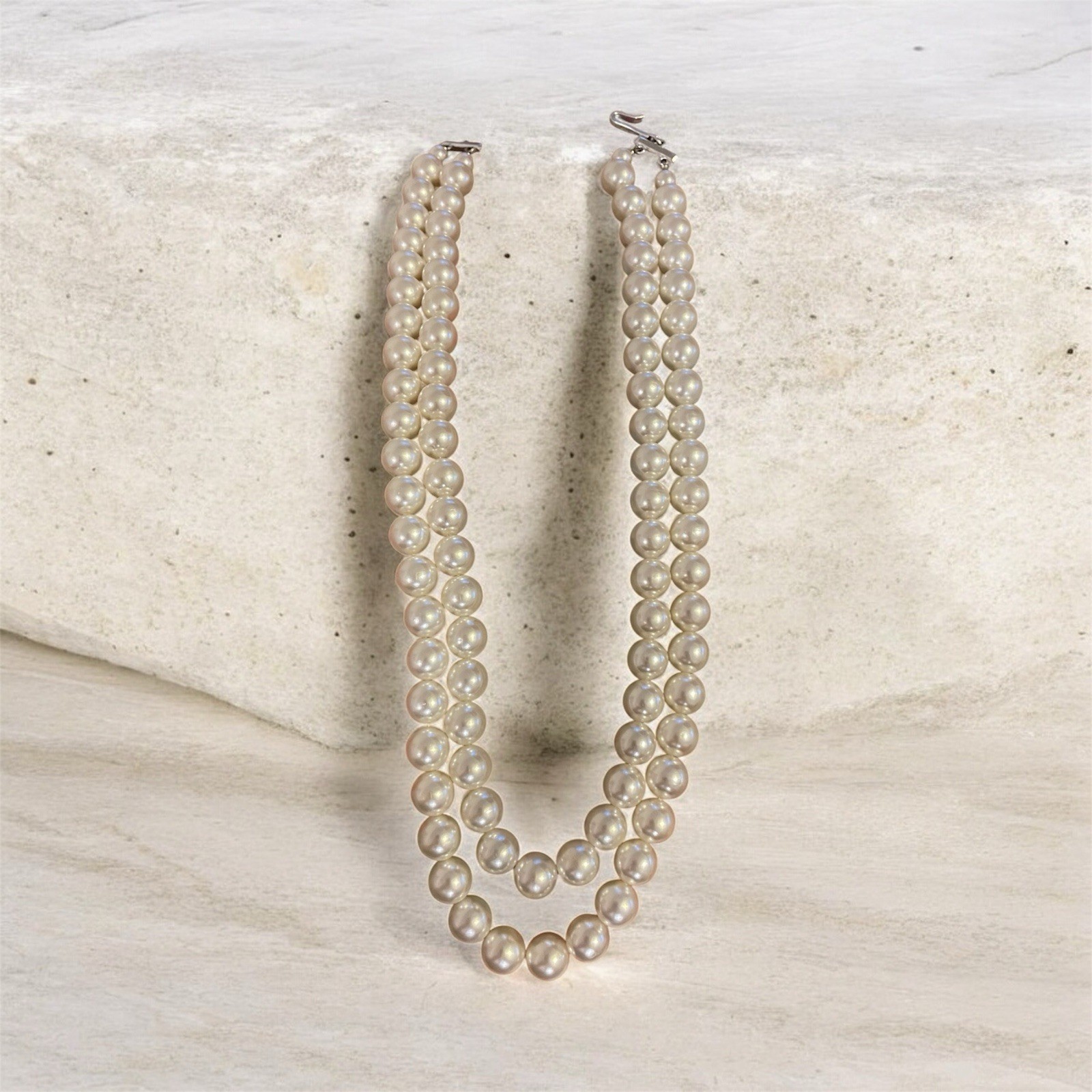 Vintage Beaded Choker Necklace Stamped Japan Glam Special Occasion 17″