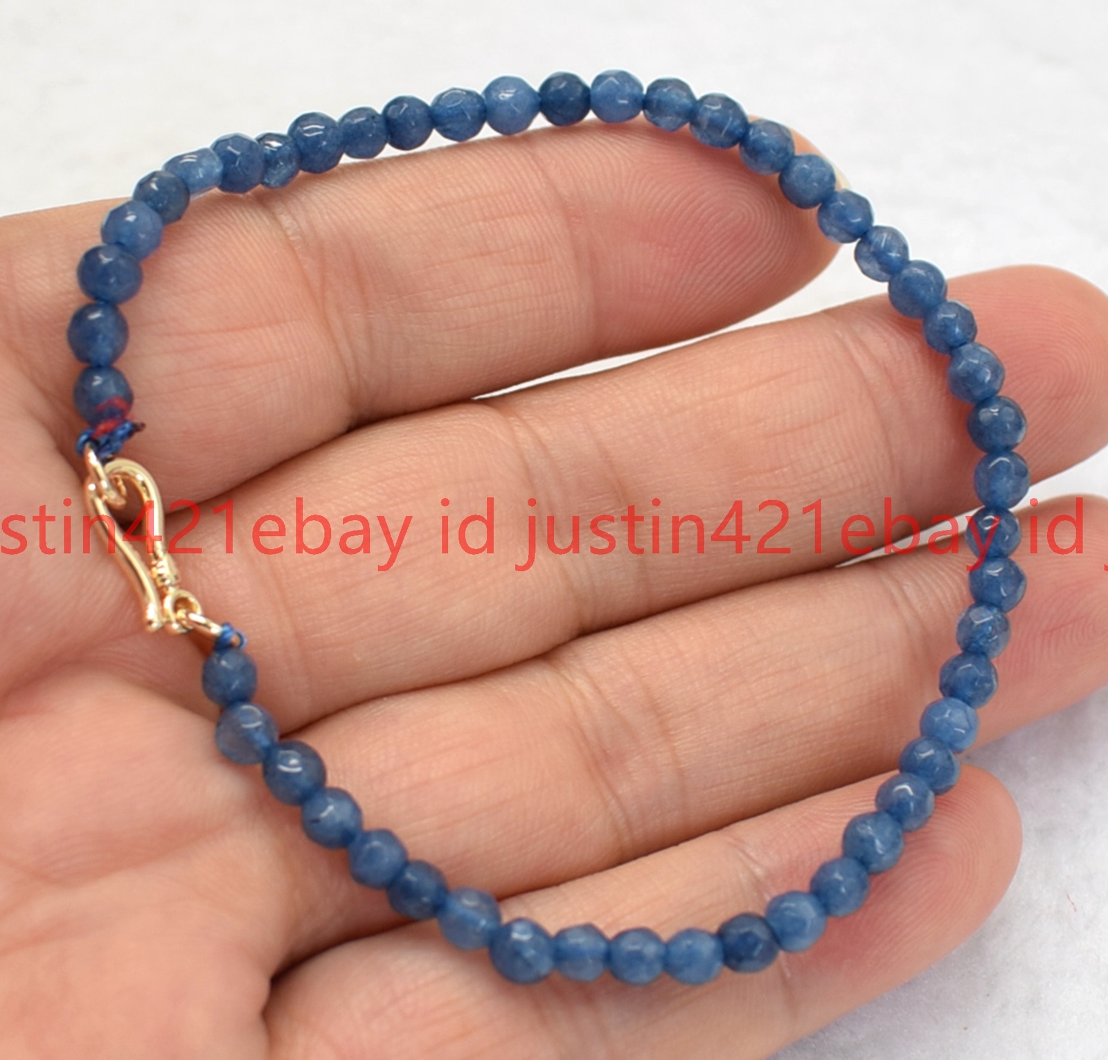 Faceted 4mm Multicolor Round Gemstone Beads Bracelet 7.5″