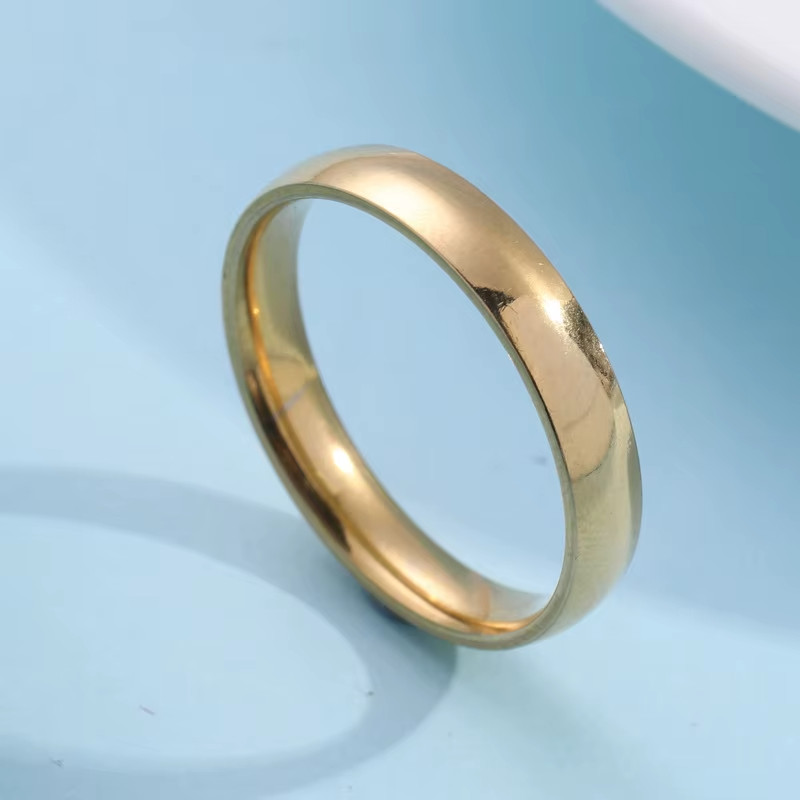 Titanium Steel Ring 4mm Arc Smooth Couple Men Women Rings Gift