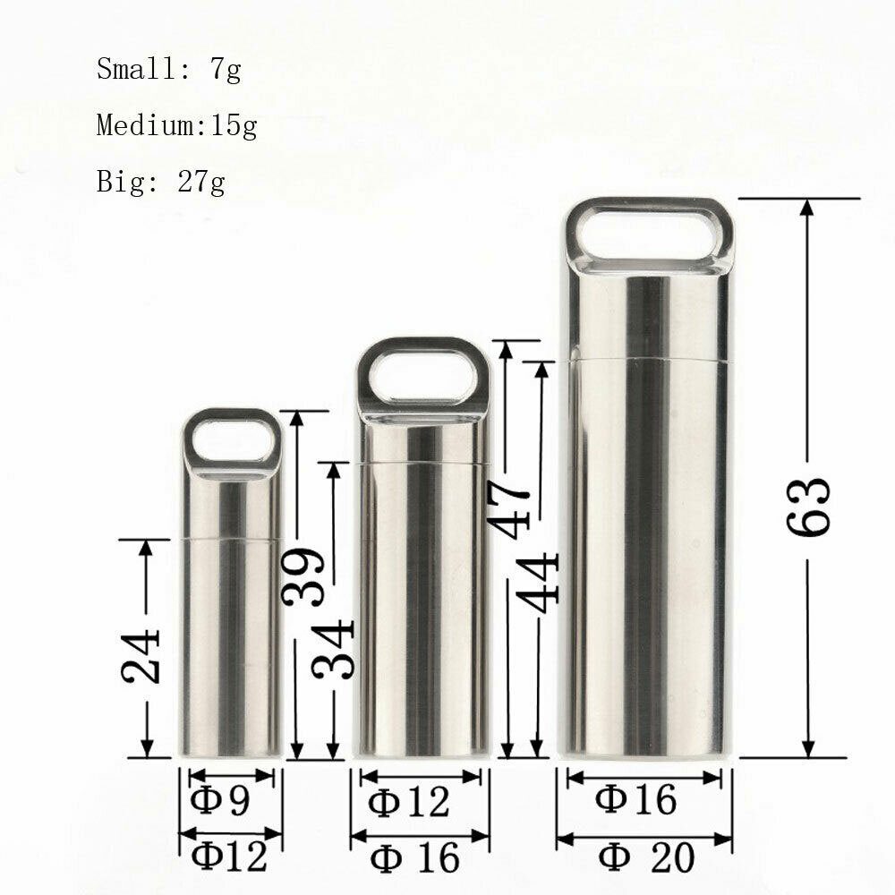 Pill Pendant Necklace Capsule Medicine Box Case Capsule Outdoor Tool USA++
