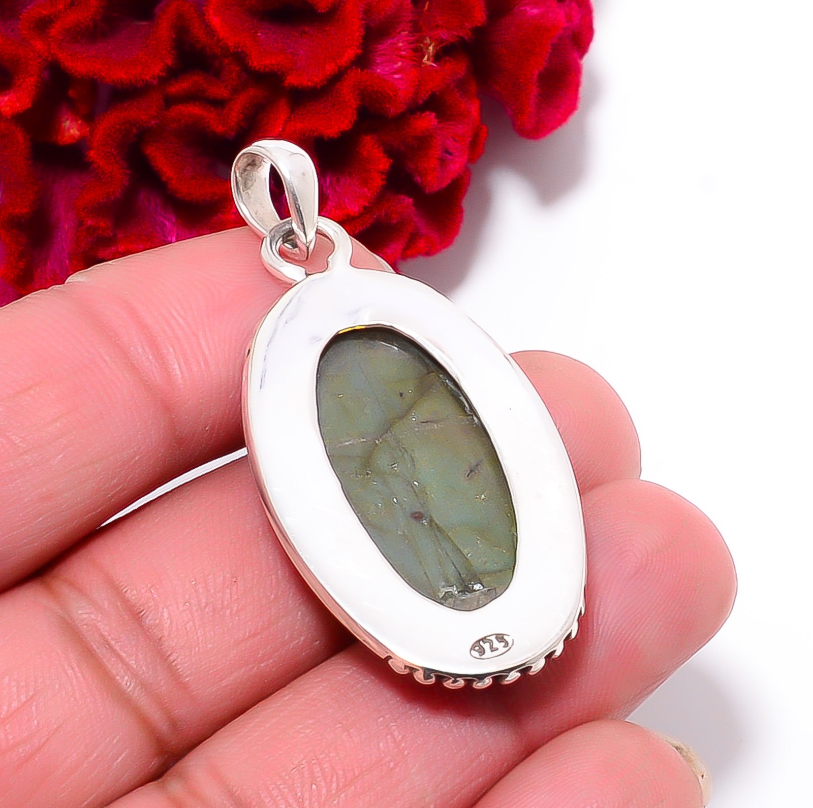 Golden Labradorite – Madagascar Handmade 925 Sterling Silver Pendant 1.95″ P9632