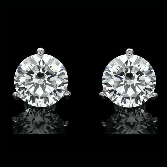2 Ct Round Cut Simulated Diamond Women’s Stud Earrings 14K White Gold Plated