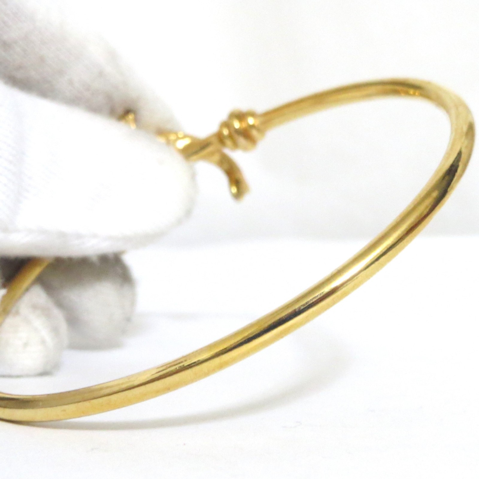 Auth Rare Salvatore Ferragamo Dolphin Bangle Bracelet Goldtone Metal 19.5cm/7.67