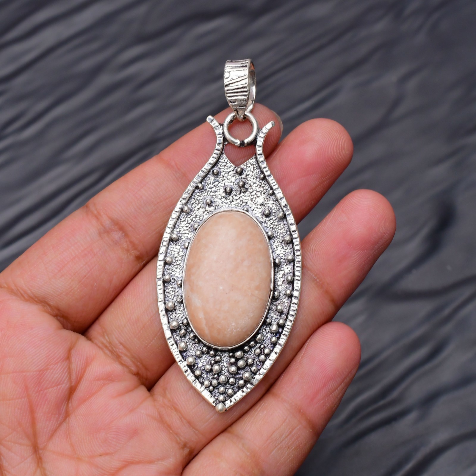 Orange Aventurine Gemstone 925 Sterling Silver Jewelry Pendant 2.75″