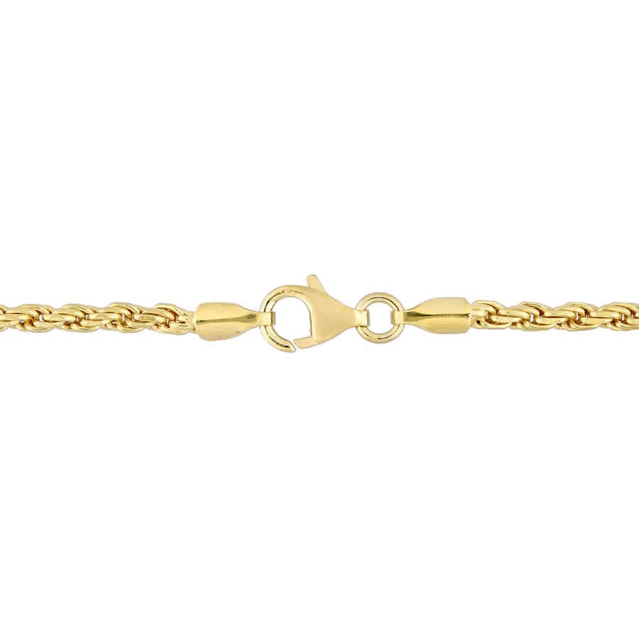 AMOUR 2.2mm Rope Chain Necklace In Yellow Plated Sterling Silver, 18 In