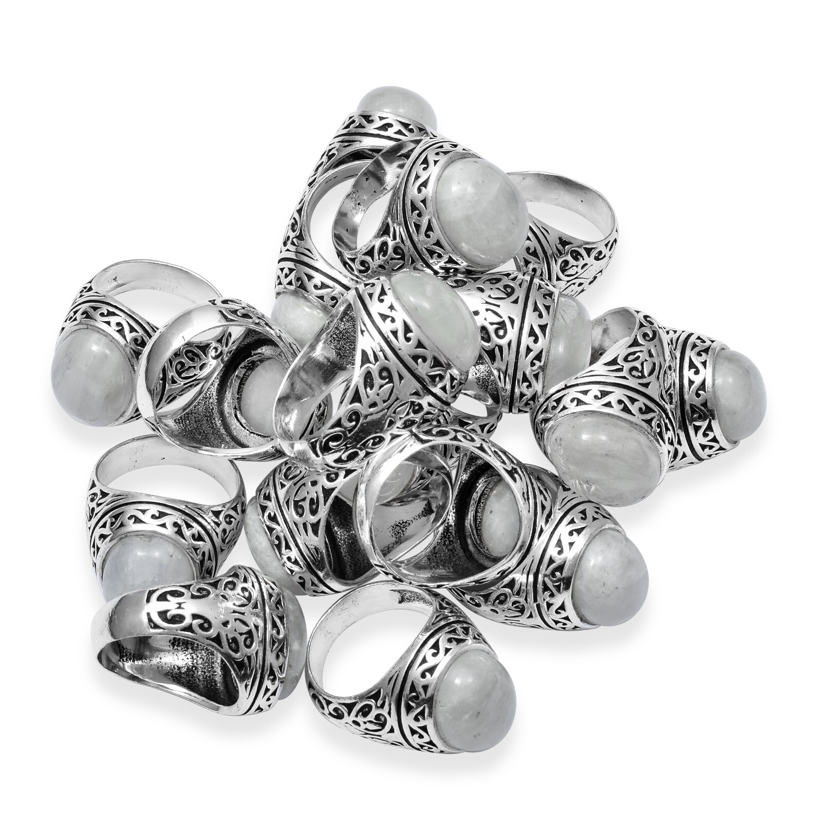 Rainbow Moonstone Gemstone Handmade Ottoman Arabic Style Ring All Size Available