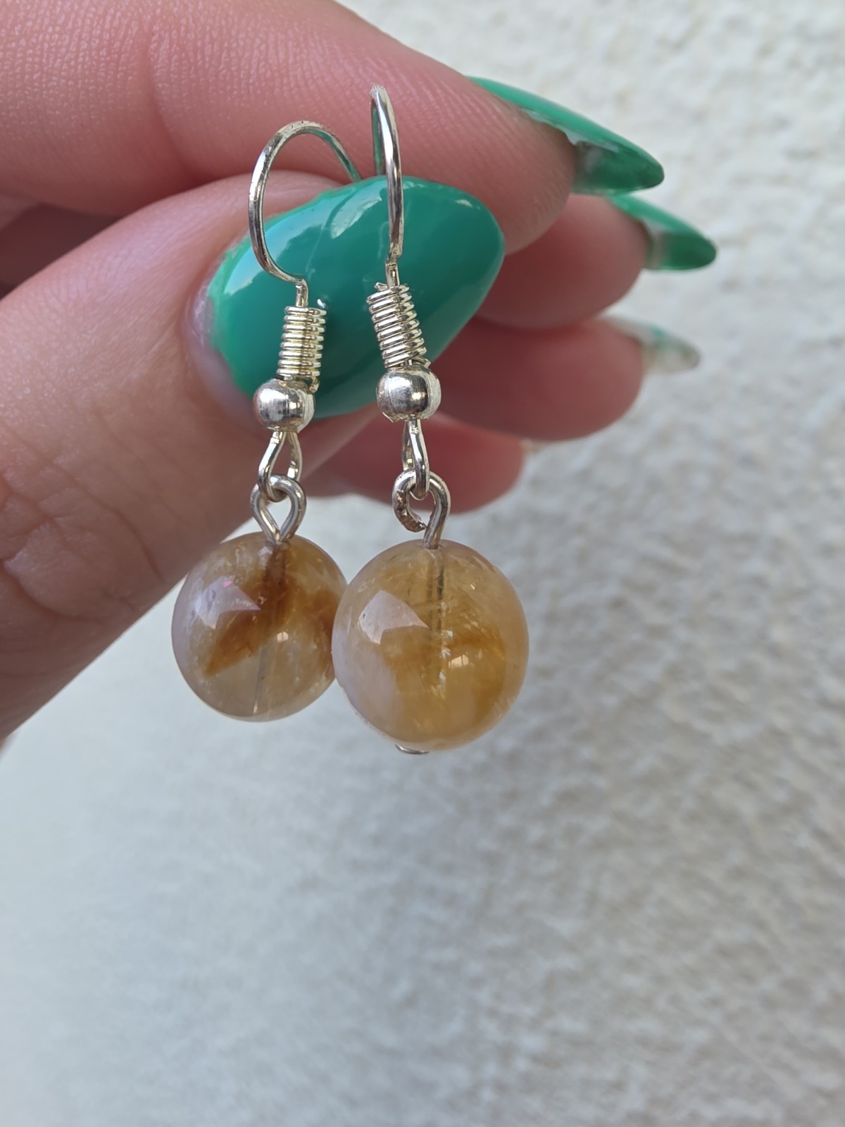 Citrine Gemstone Drop Earrings Crystal Bead Earrings | Handmade Jewellery