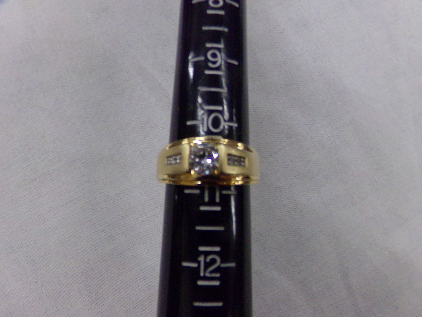 Estate Find! Adult Size 10.75 Beautiful Gold Band Ring With CZs? Signed 925