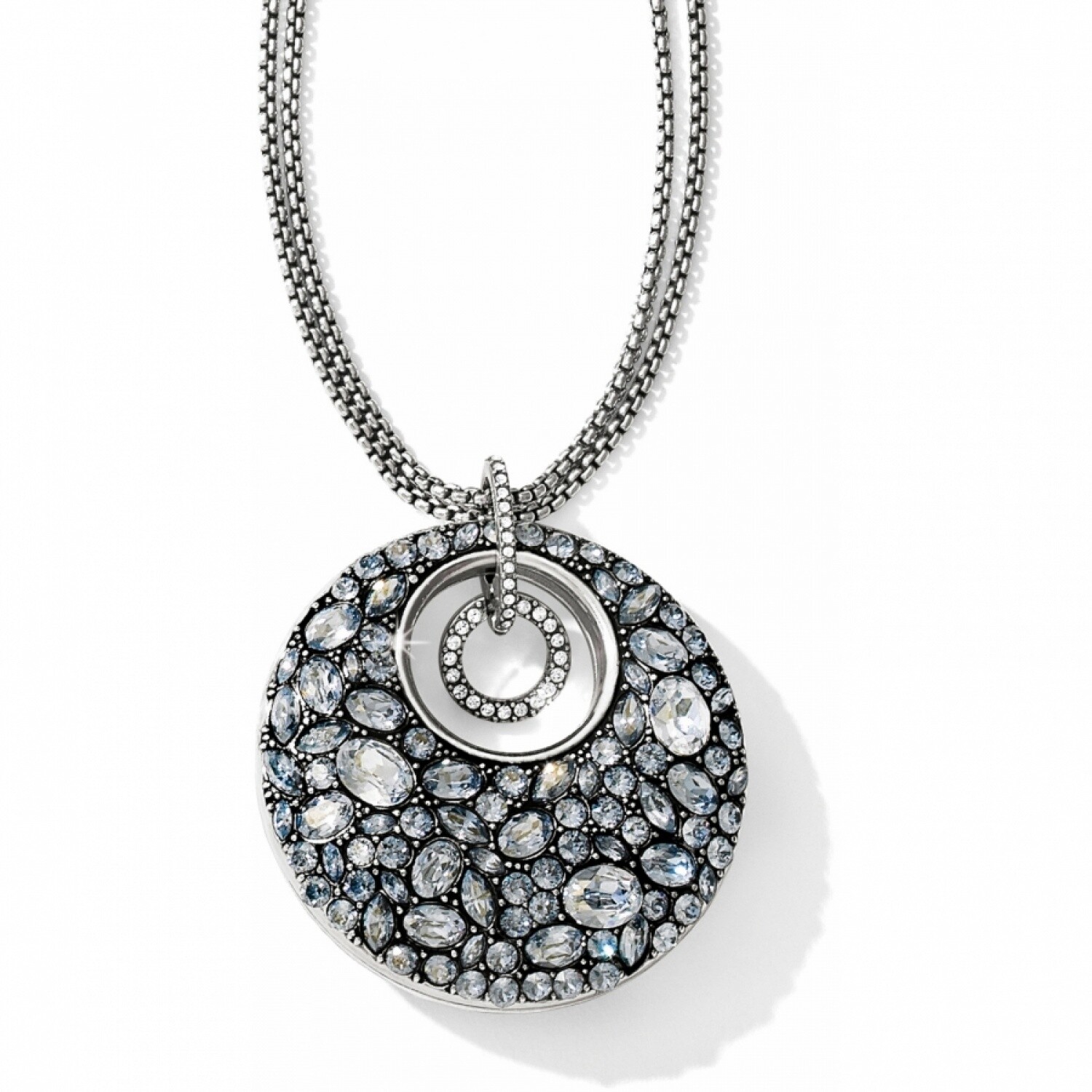 NWT Brighton TRUST YOUR JOURNEY Aqua Clear Crystal Convertible Necklace MSRP$158
