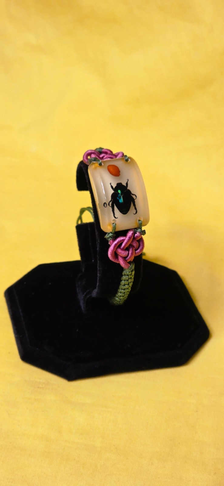 ‘Blue Cockchafer Beetle’ Resin Lucite Drop BRACELET ~ GLOW IN THE DARK!!!!
