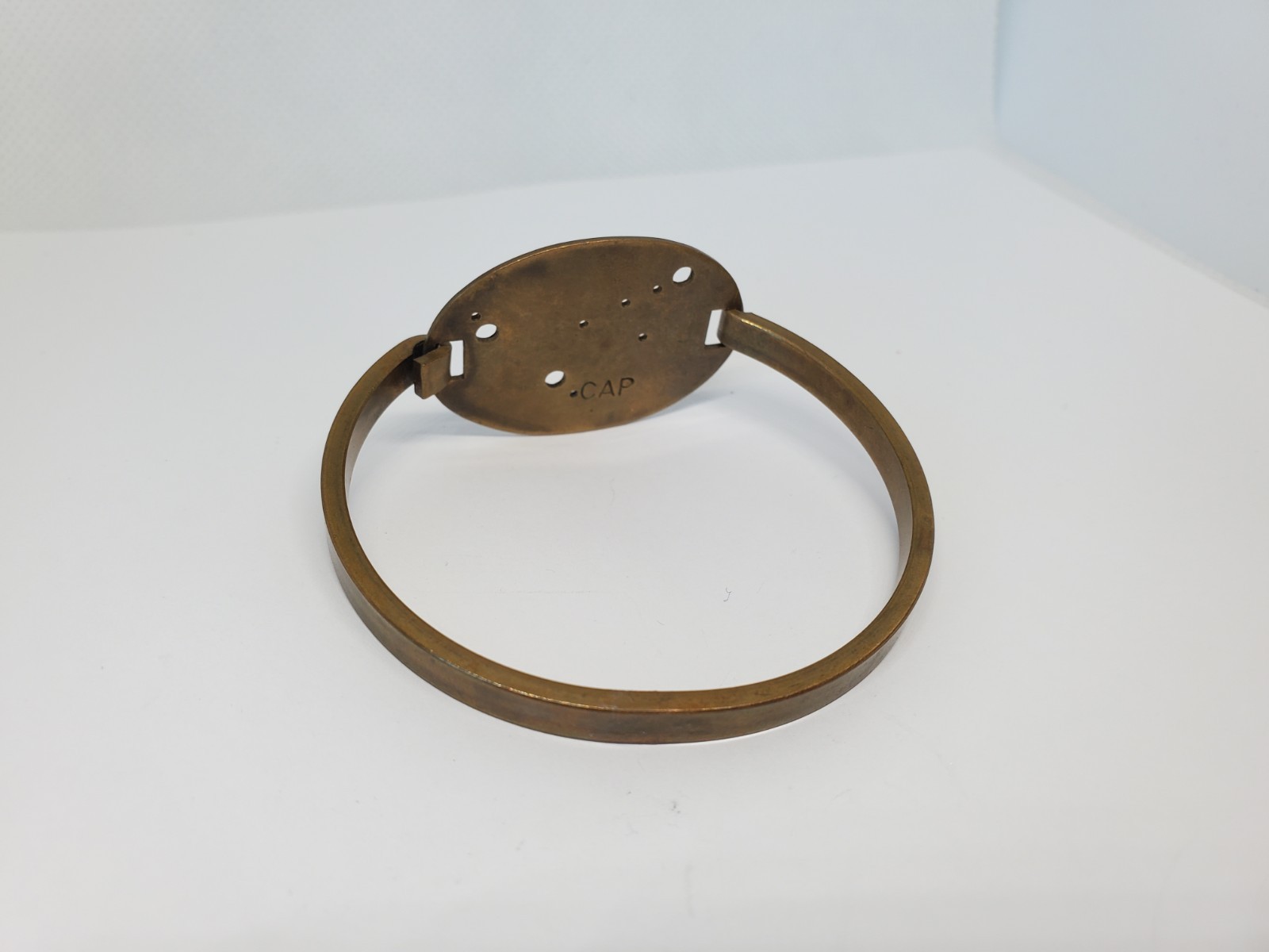 Solid Brass Capricorn Constellation Hook And Eye Bracelet