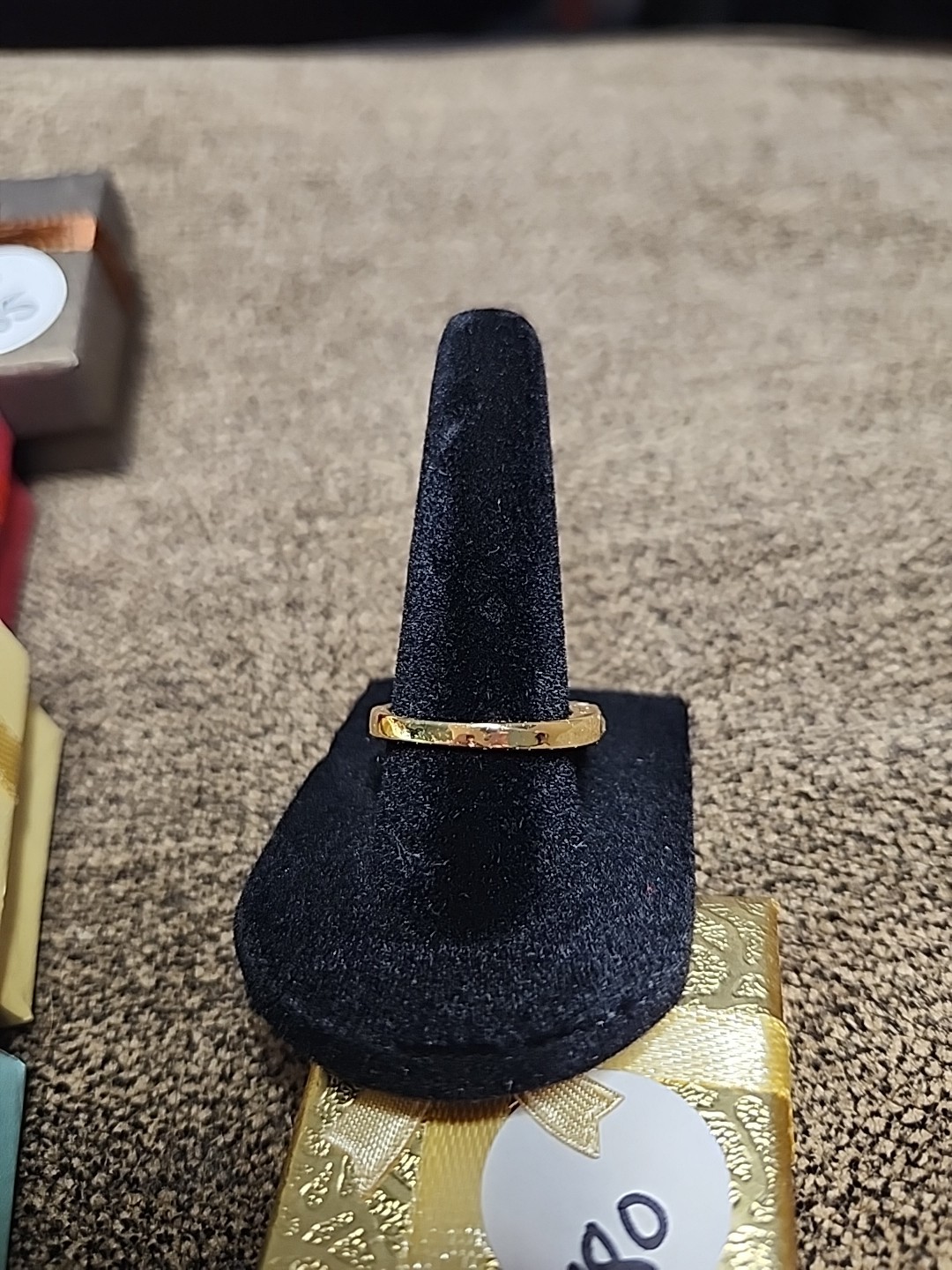 Round Cut Simulated Diamonds In Yellow Gold Plated Ring Sz 7 #180