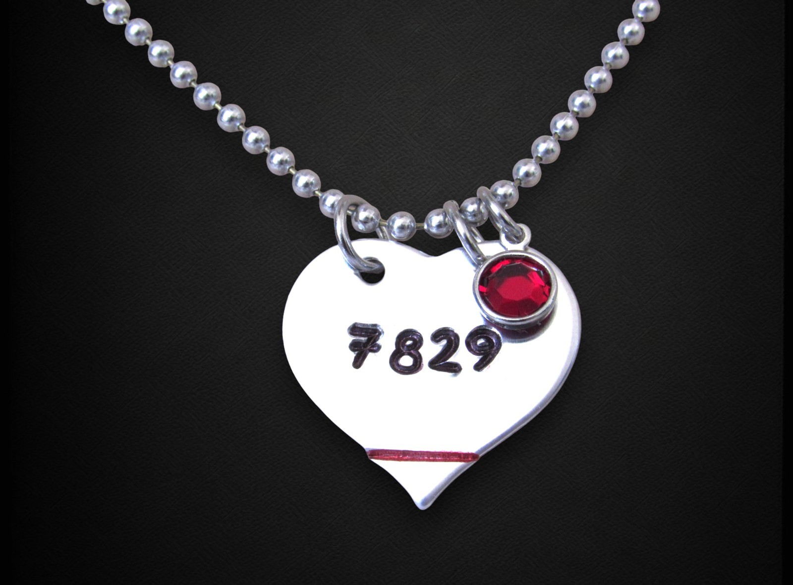 Fire Fighter Necklace, Wife, Mom, Daughter Heart Necklace with Badge Number