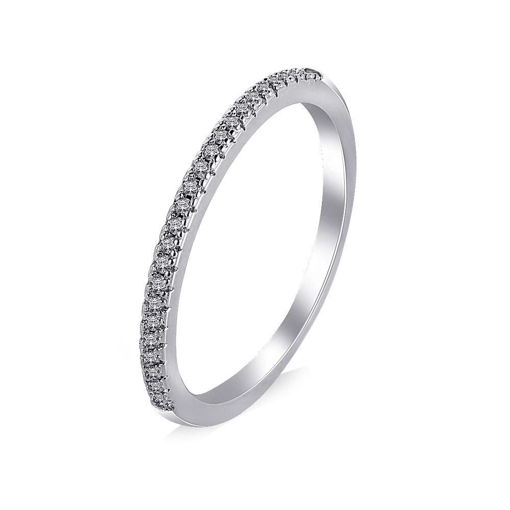 Austrian Crystals Ring – Silver Gold Color Concise Classical CZ Wedding Jewelry