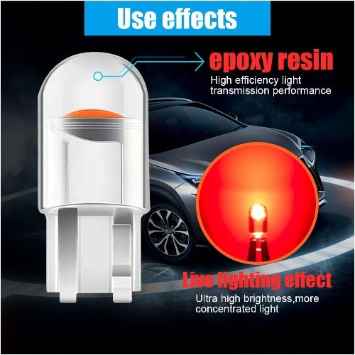 30-Pack 194 LED Car Light Bulbs, 0.36W 12V T10 6000K COB Interior B Style: RED