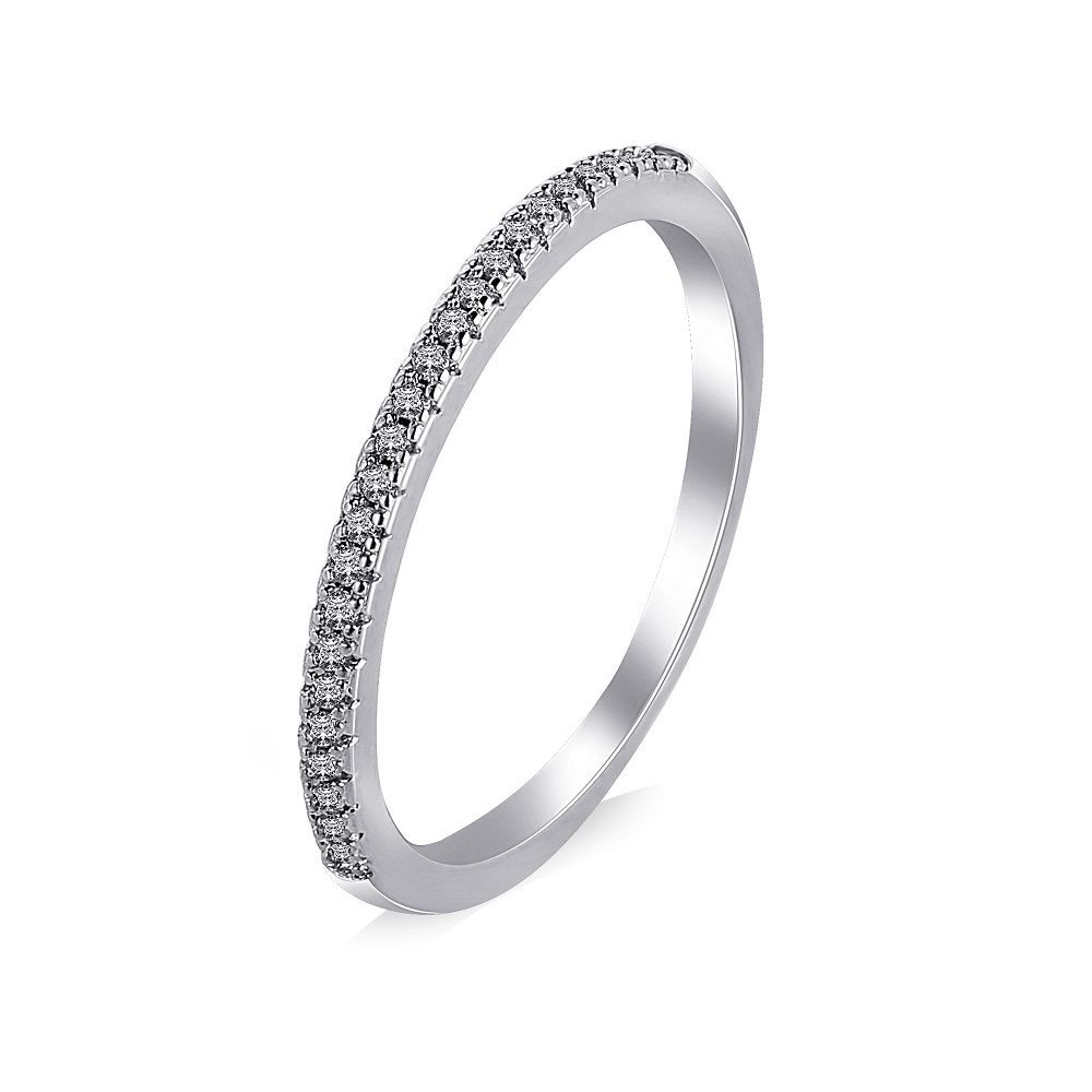 Austrian Crystals Ring – Silver Gold Color Concise Classical CZ Wedding Jewelry