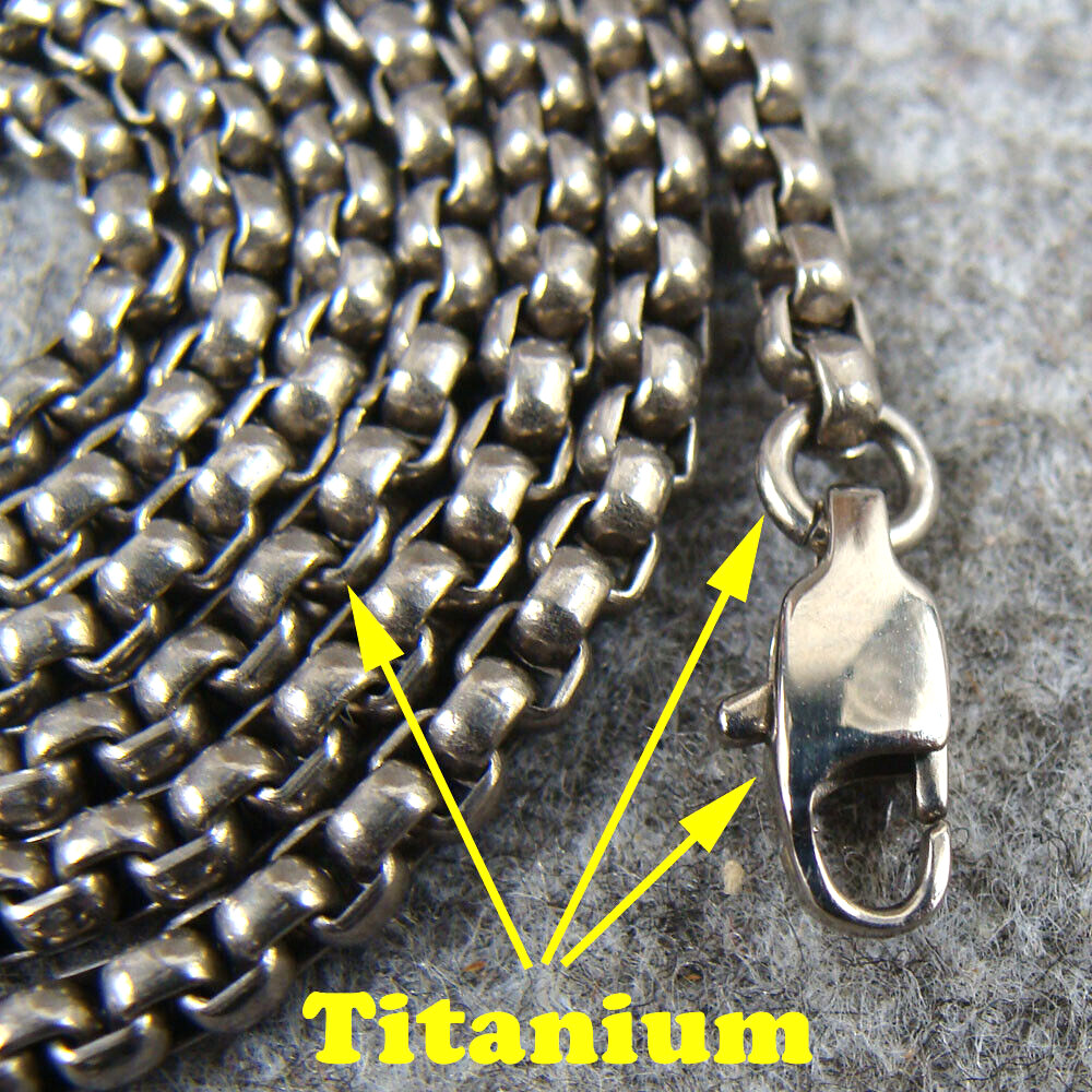 Pure Titanium Anti-allergy Necklace 3mm Ti O Shaped Chain, Length – 25.59″