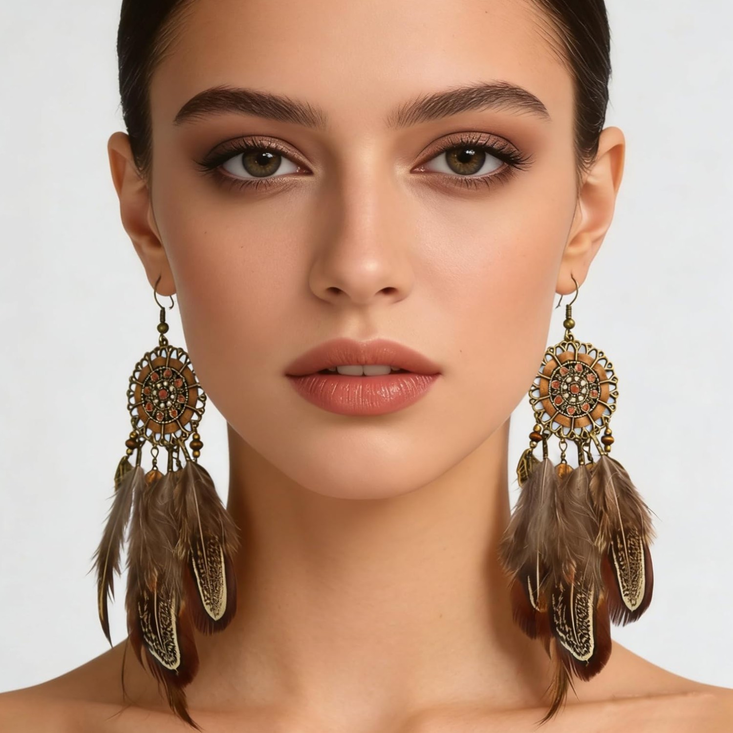 Chic Bohemian Long Tassel Earrings with Feather and Beads for All Occasions