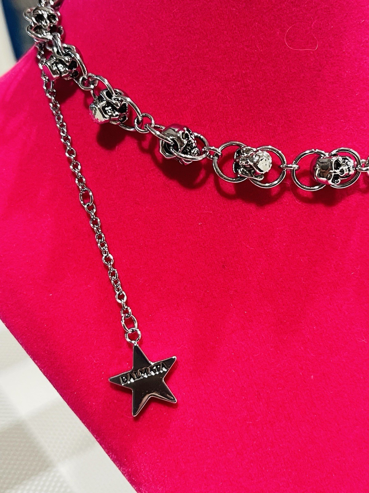 Dalmata Skull Chain Necklace Chocker