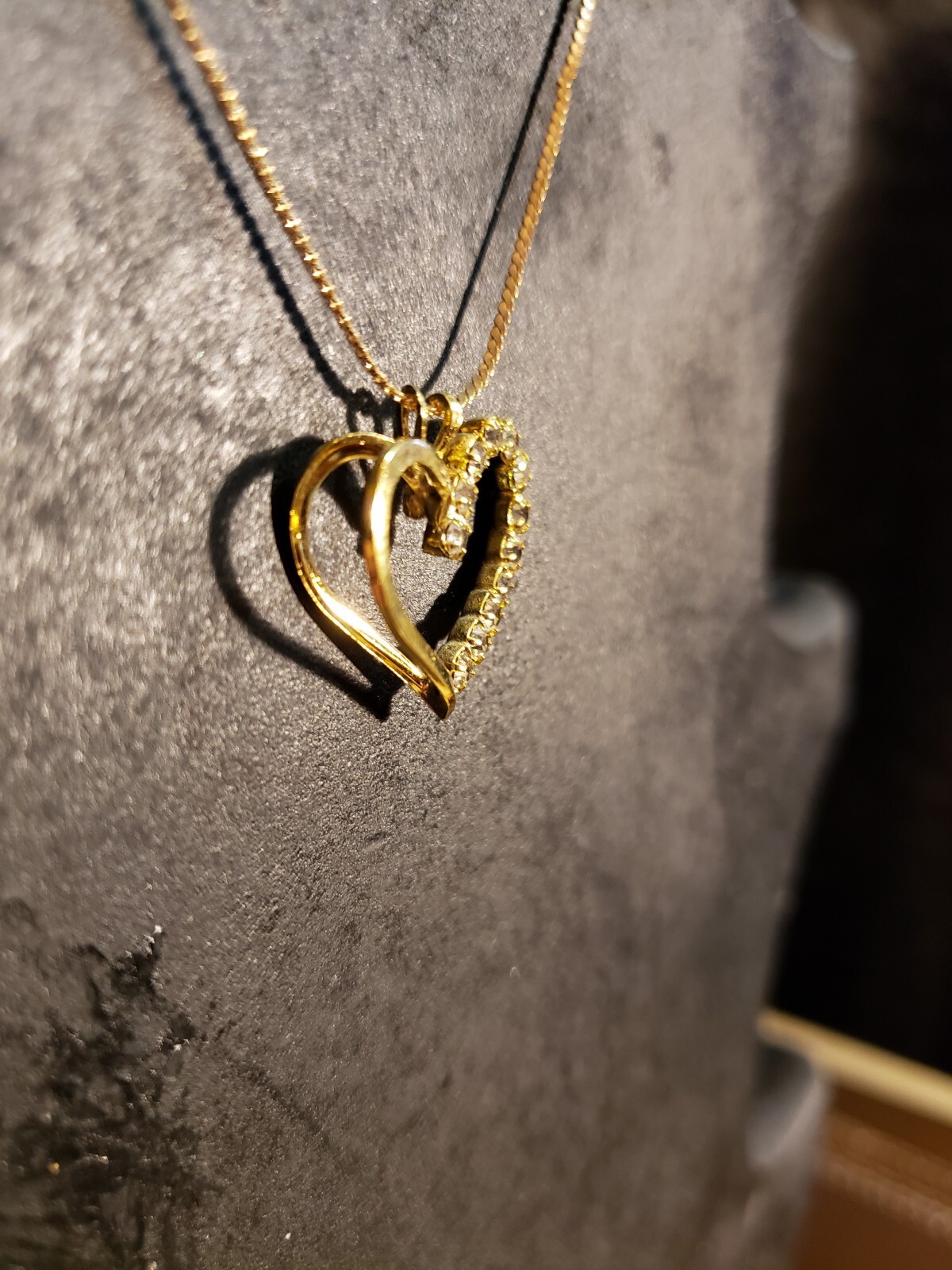 Unbranded Heart Crystal Gold Necklace Women 16″ Chain With Gift Bag