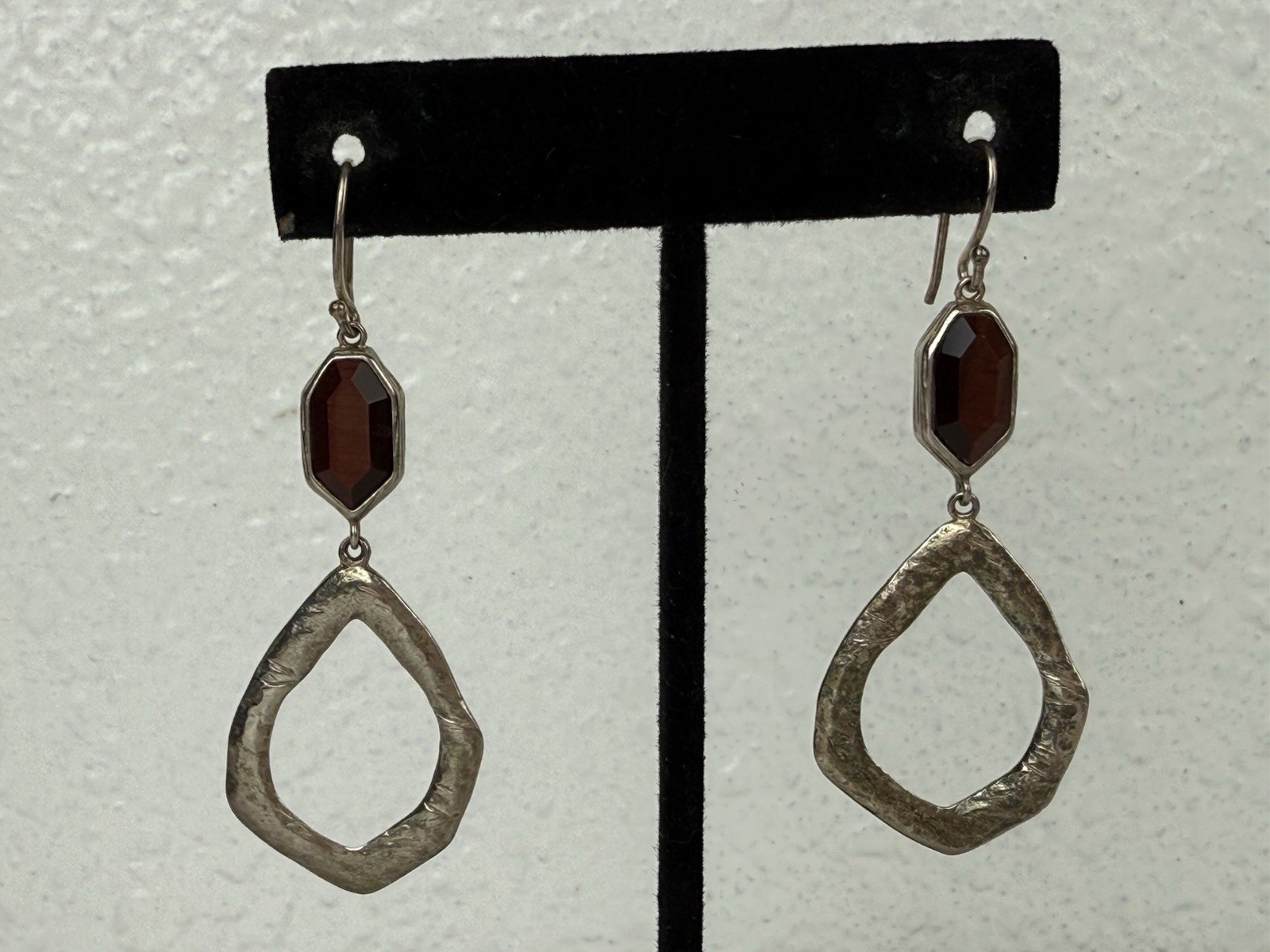 Silpada Sterling Red Tiger’s Eye Bring The Heat Dangle Earrings W2945