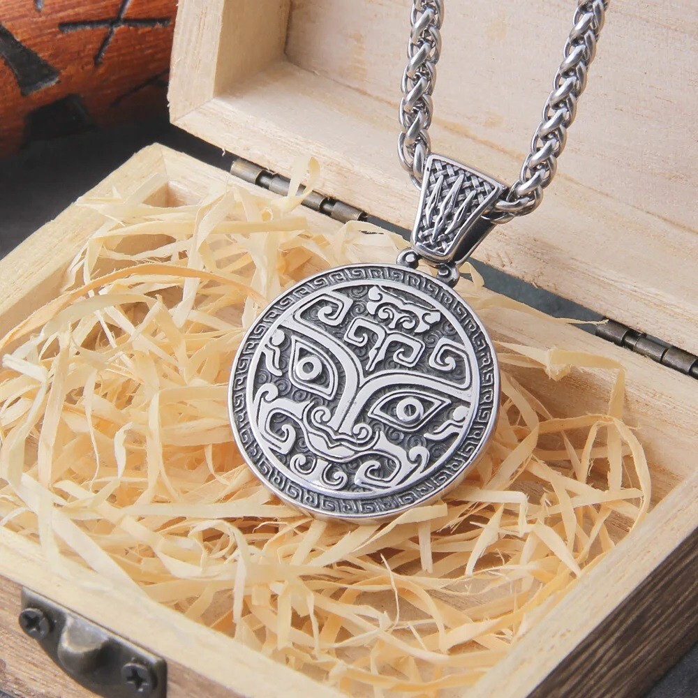 Classic Exquisite Auspicious Dragon Signet Pendant Necklace Viking Amulet Jewelr