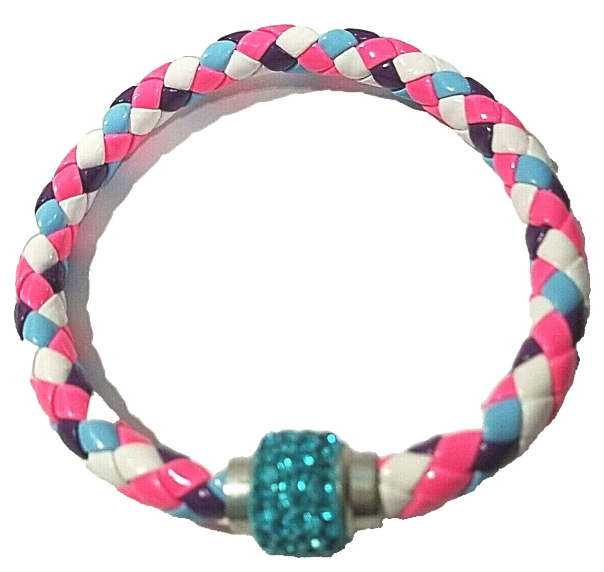 CONTEMPORARY MULTICOLOR CRYSTAL CLOSURE MAGNETIC BRACELET PLASTIC