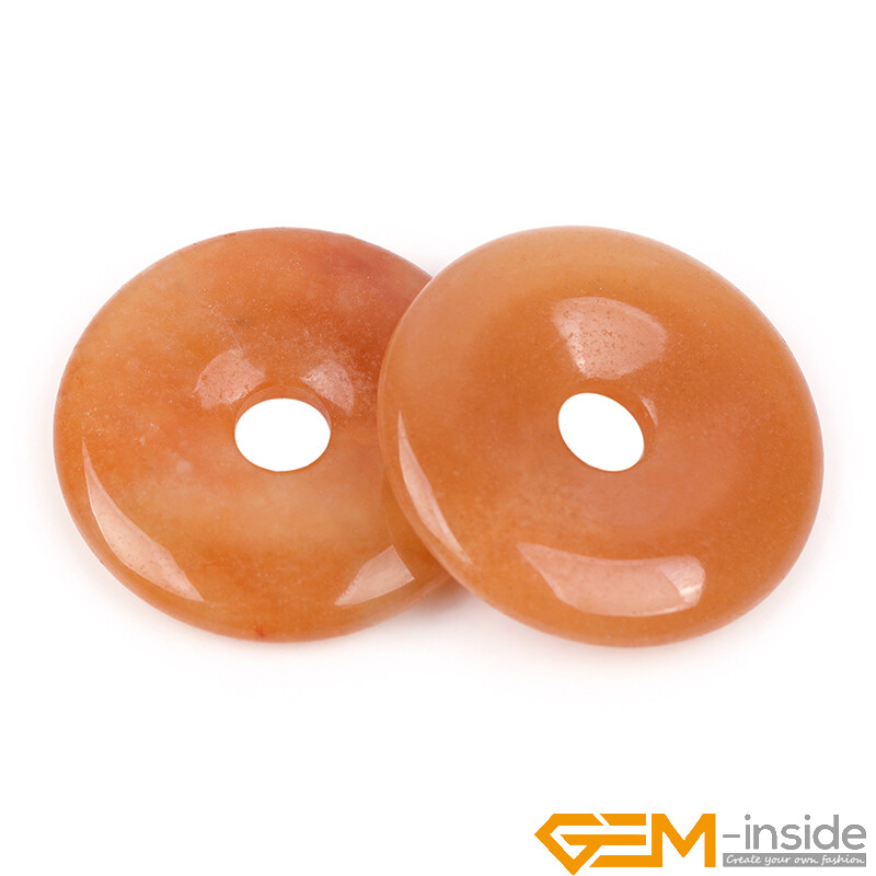 Natural Assorted Stones Round Donut Beads For Pendant Earring Necklace 1 Pcs AU