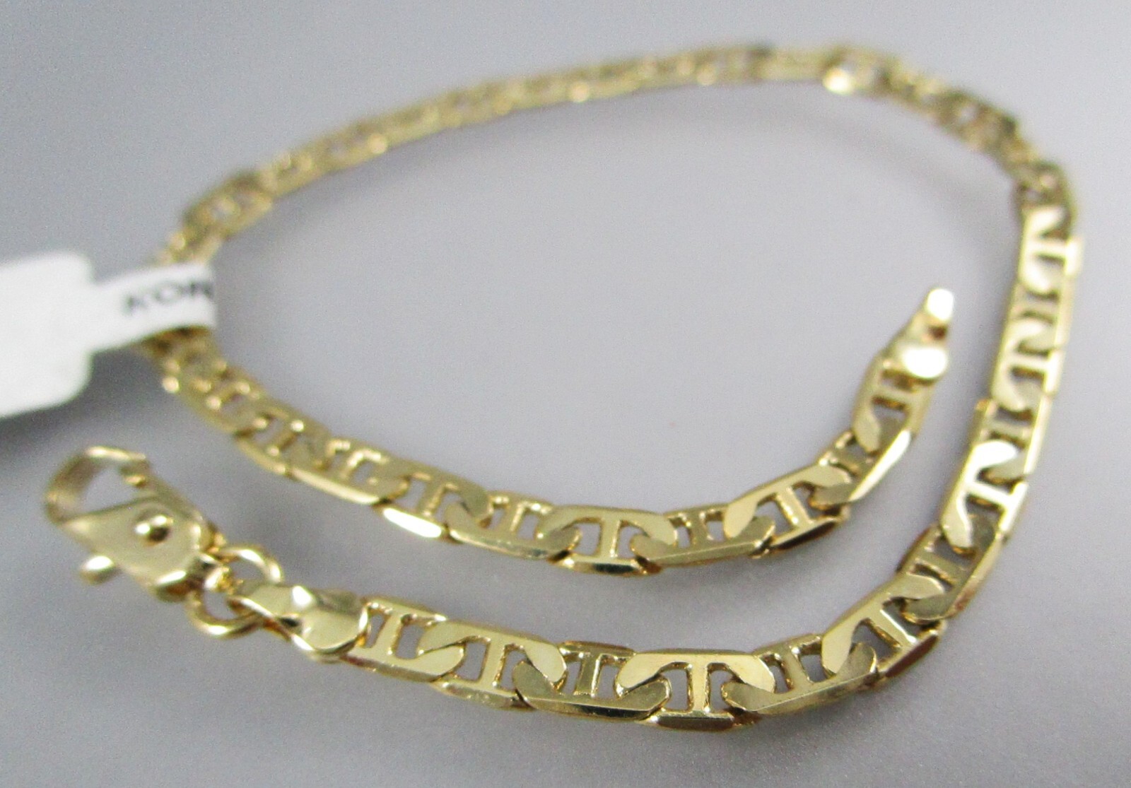 NOS Gold Tone Mariner Chain 3 mm Thick 7 1/4″ Long Bracelet 6116