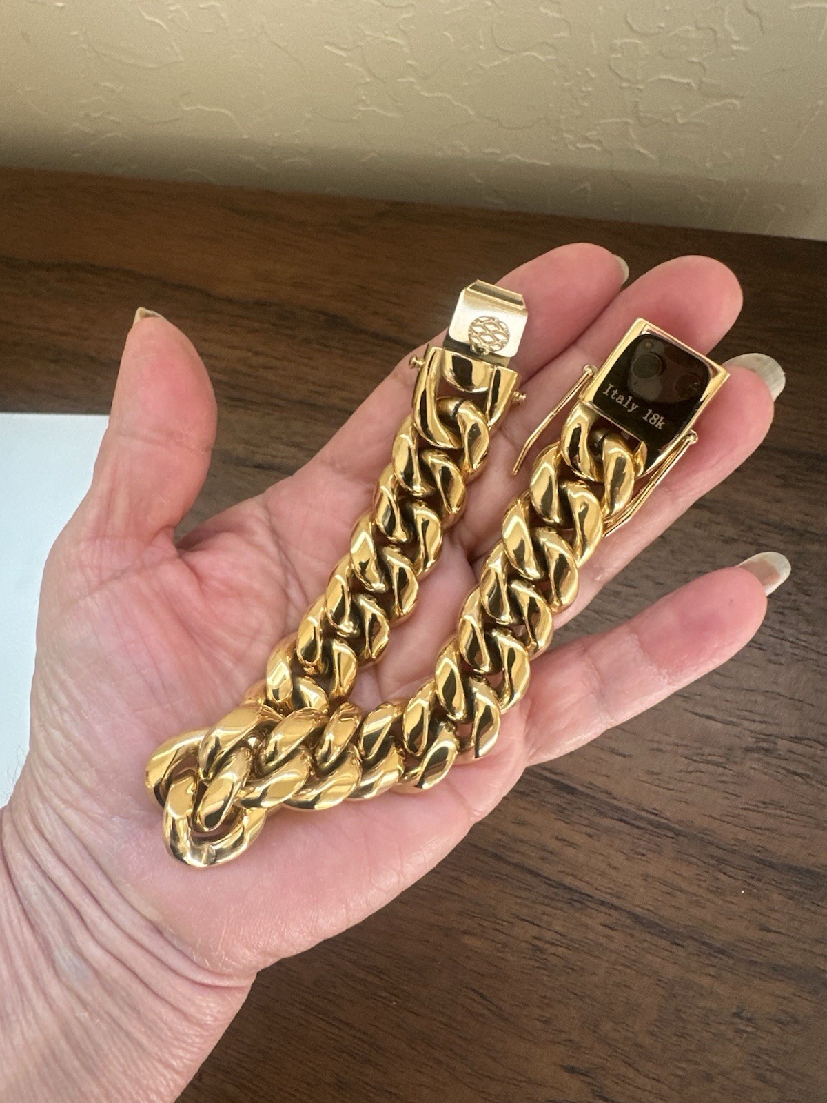 Engraved Italy Gold Filled Miami Cuban Heavy chain Men 12mm 8” Bracelet,’