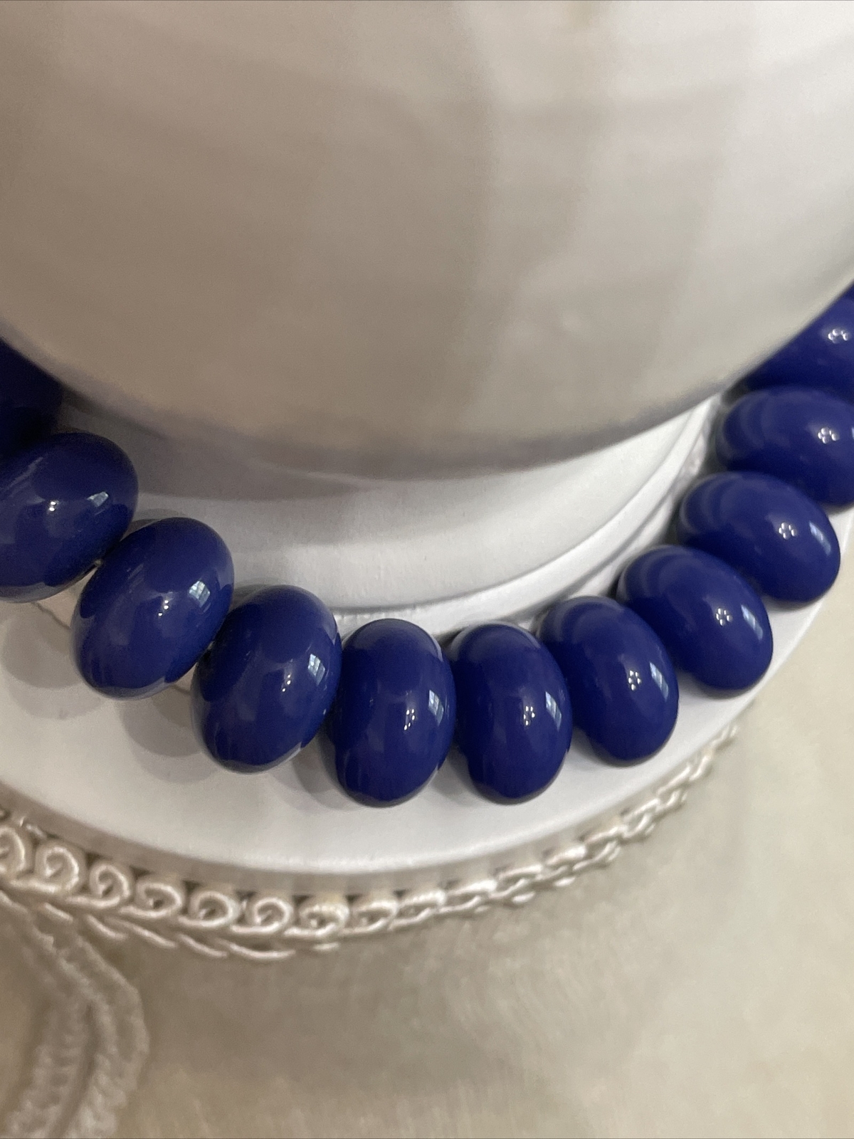 Lot Vintage Bead Necklaces Blue Purple Strands 18” – 28” Peacock Brilliance