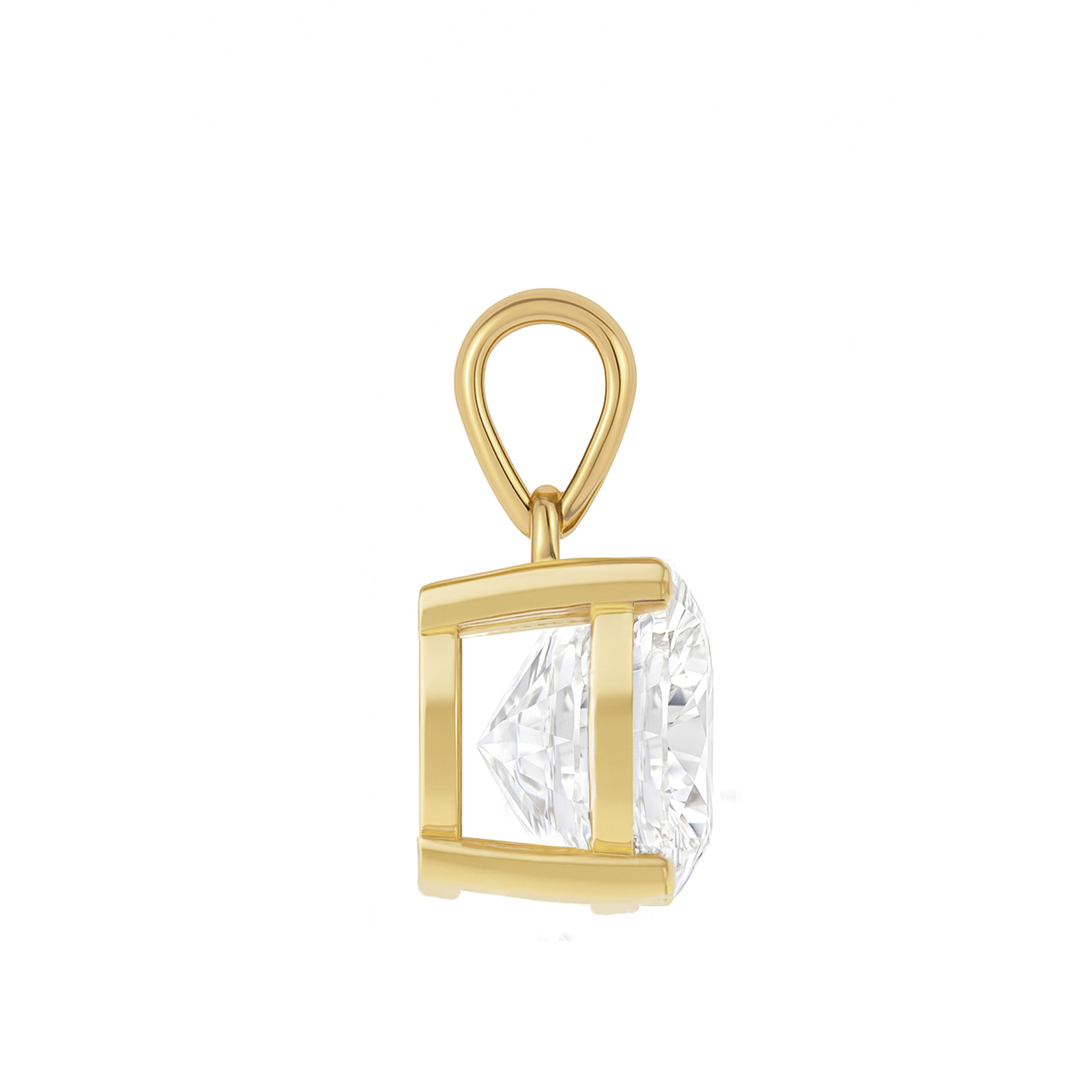 14K Gold Round Cut Moissanite Solitaire Pendant Only – Dangle Bail