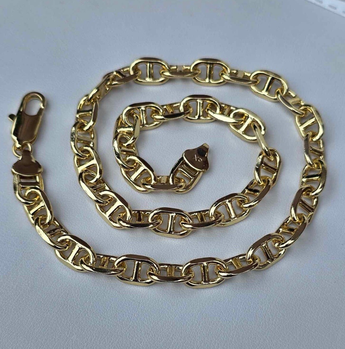 Gold Plated Chunky Mariner Necklace Chain 7mm wide 45cm/18” non tarnish