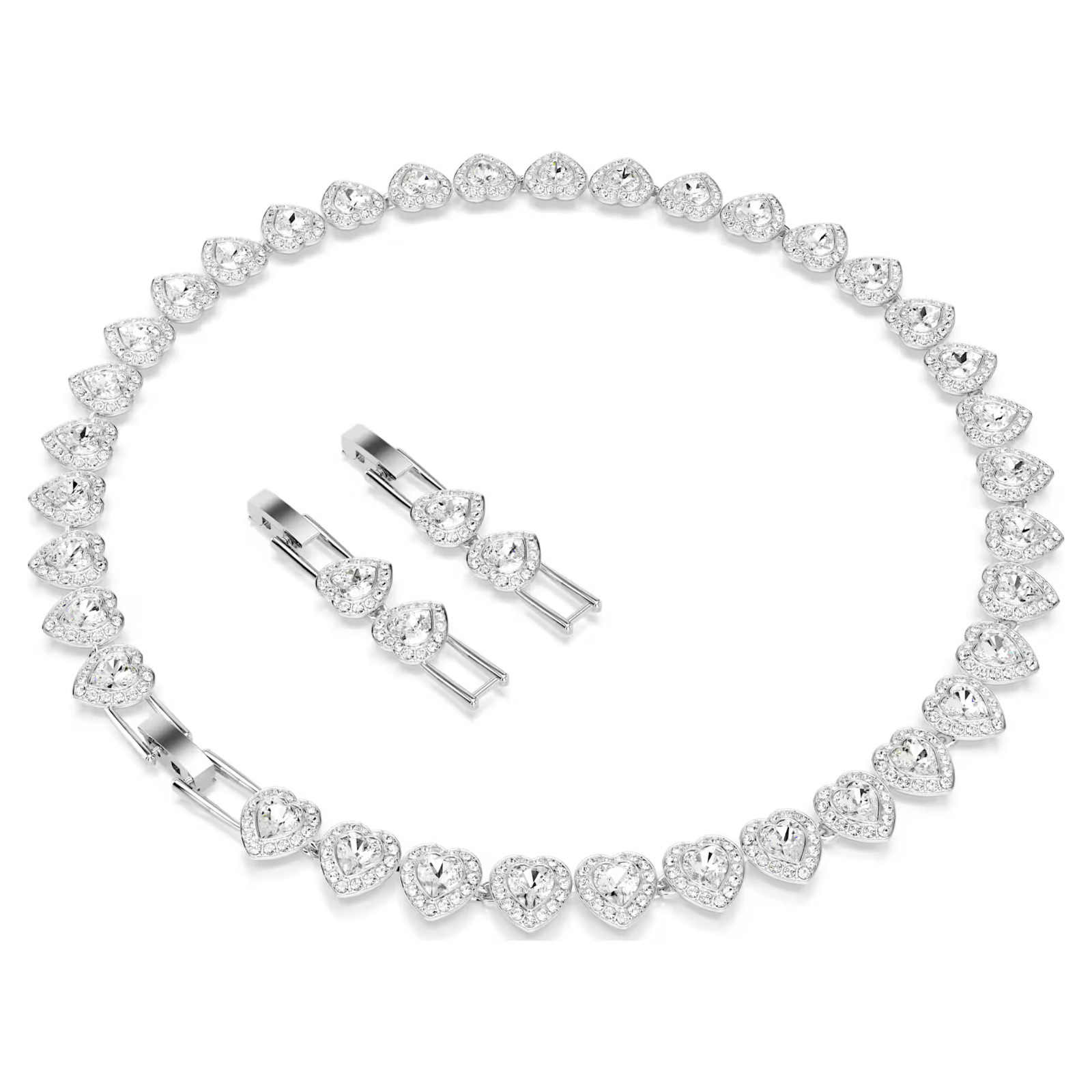 Ariana Grande x Swarovski necklace Mixed cuts, Heart, White, Rhodium plated