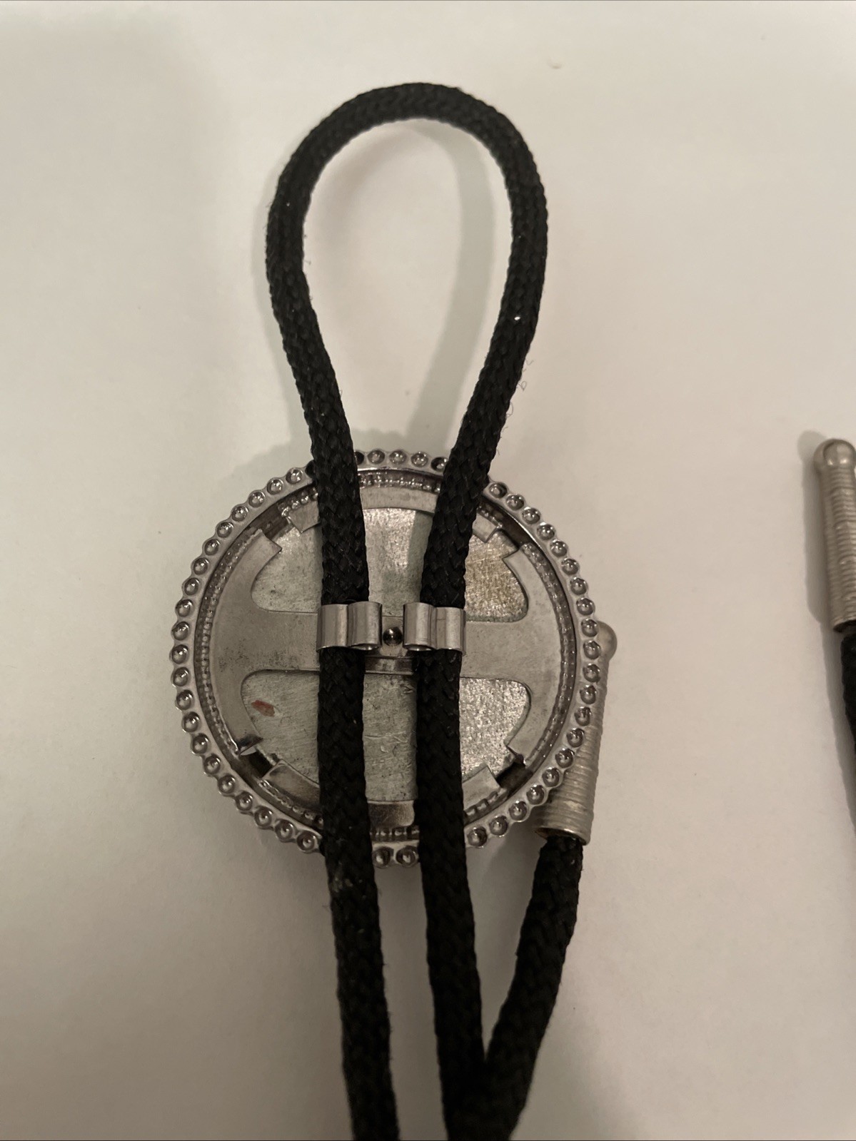 Vintage Fleur De Lis Eagle Crest Bolo Tie Pendant Necklace